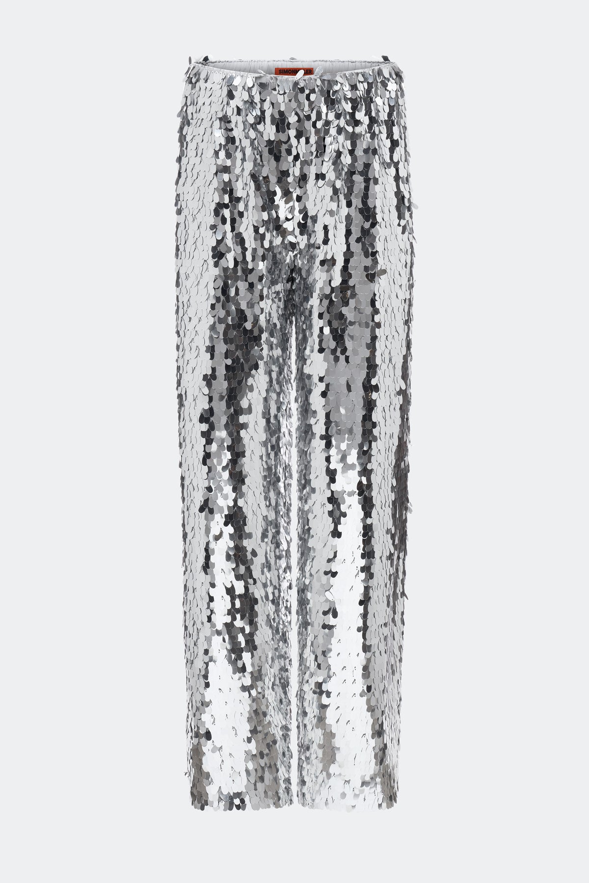 Nella Sequin Wide Leg Pant In Satellite Silver