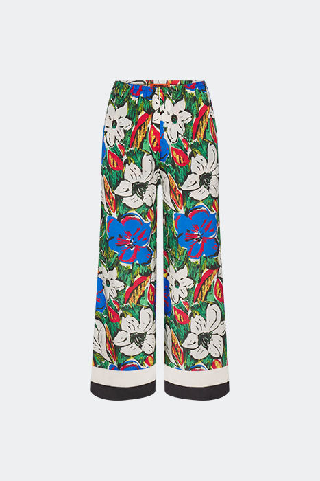 Nella Wide Leg Pant In Tropical Floral Print Combo
