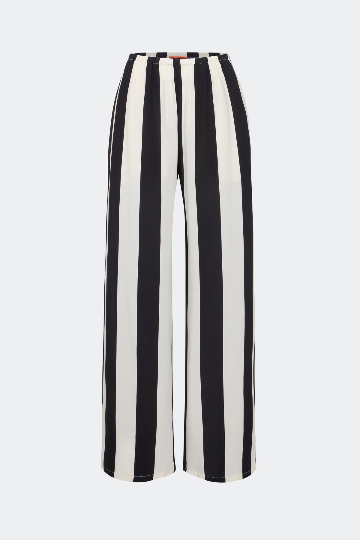 Nella Crepe Wide Leg Pant In Black/White Stripe