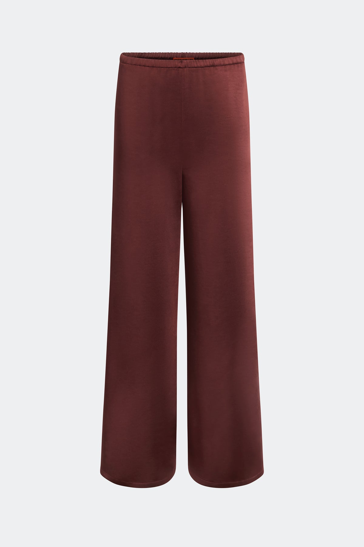 NELLA SATIN WIDE LEG PANT IN CHOCO BROWN