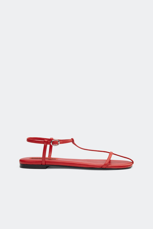 Cage Flat Sandal In Lucky Red