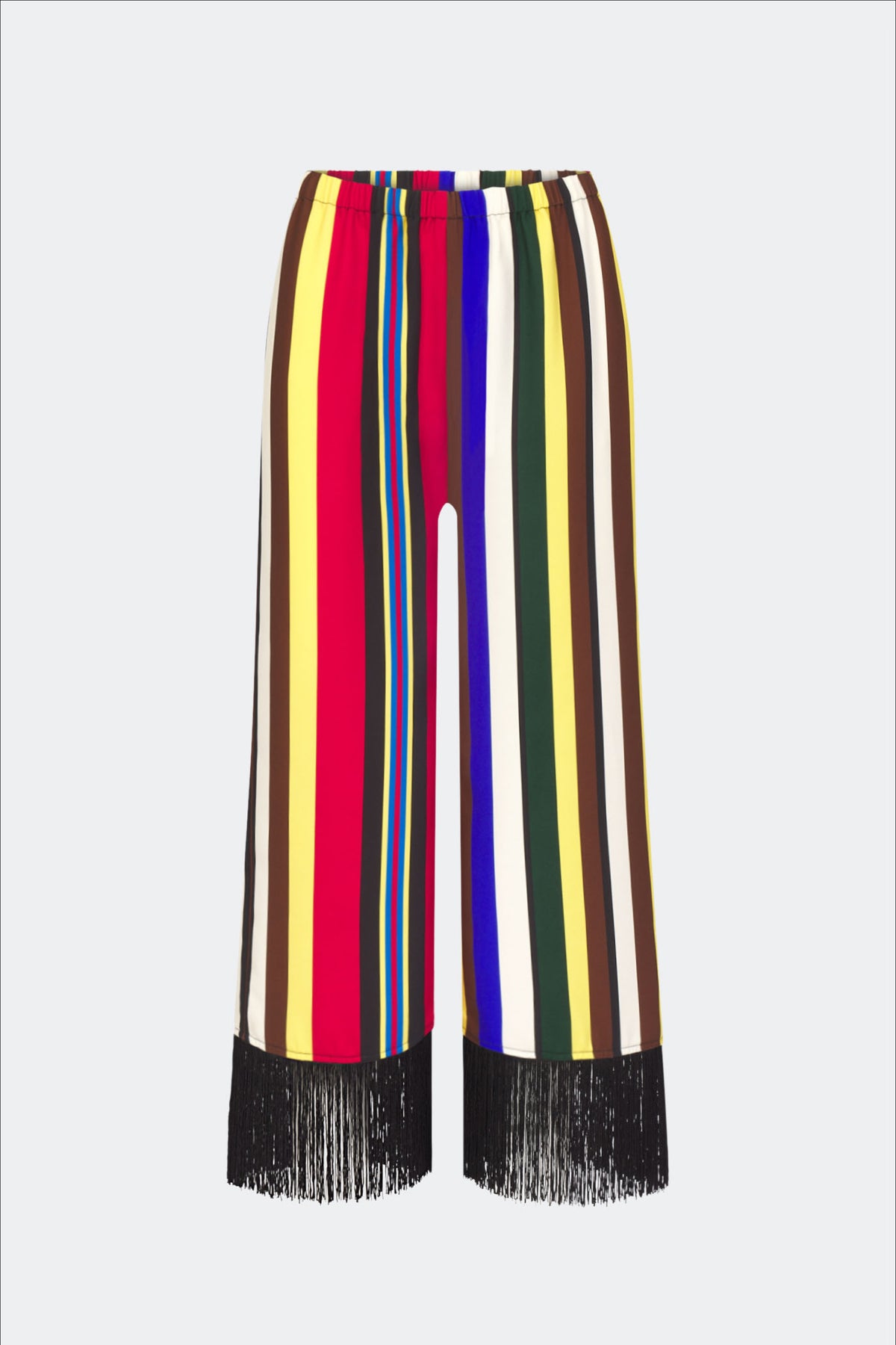 Nella Crepe Fringe Pant In Primary Stripe
