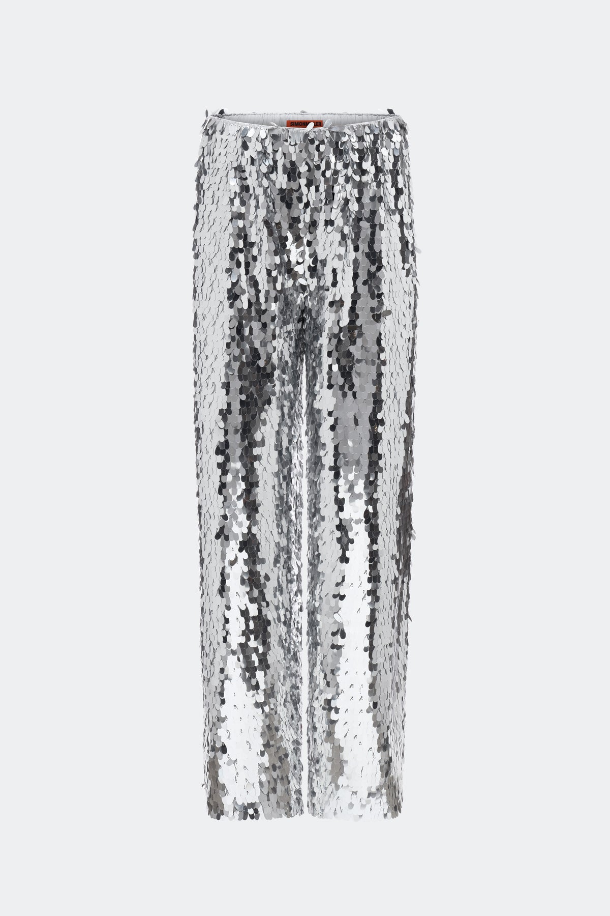 Nella Sequin Wide Leg Pant In Satellite Silver