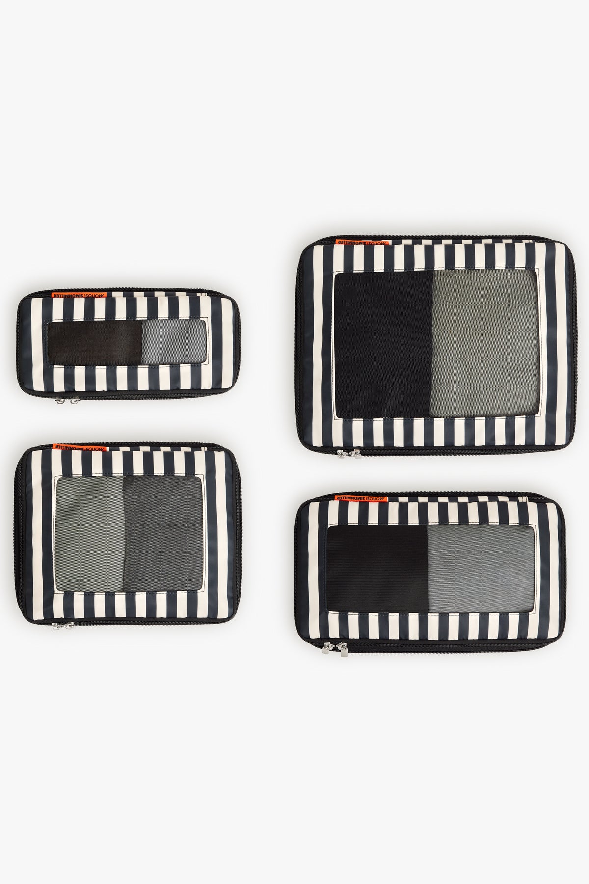 Packing Cubes Set of 4 In Black Stripe