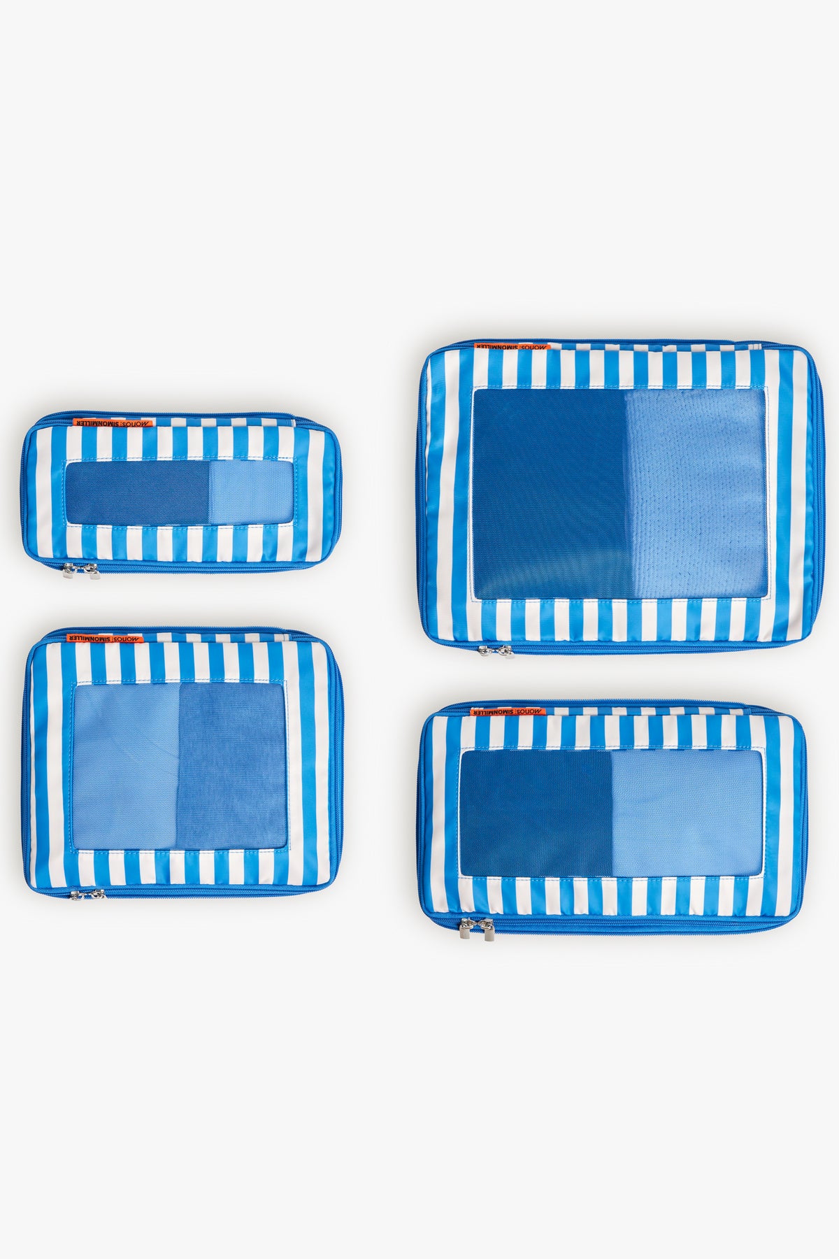 Packing Cubes Set of 4 In Coastal Blue Stripe