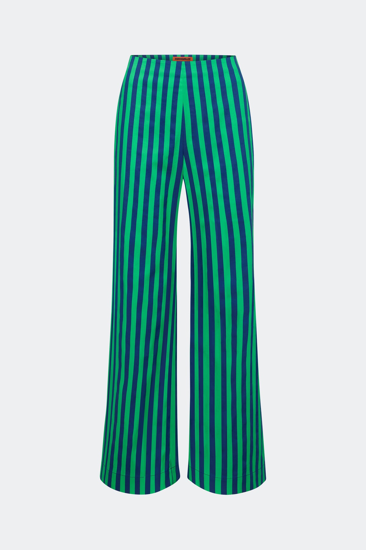 Pia Poplin Pant In Navy/Grass Green