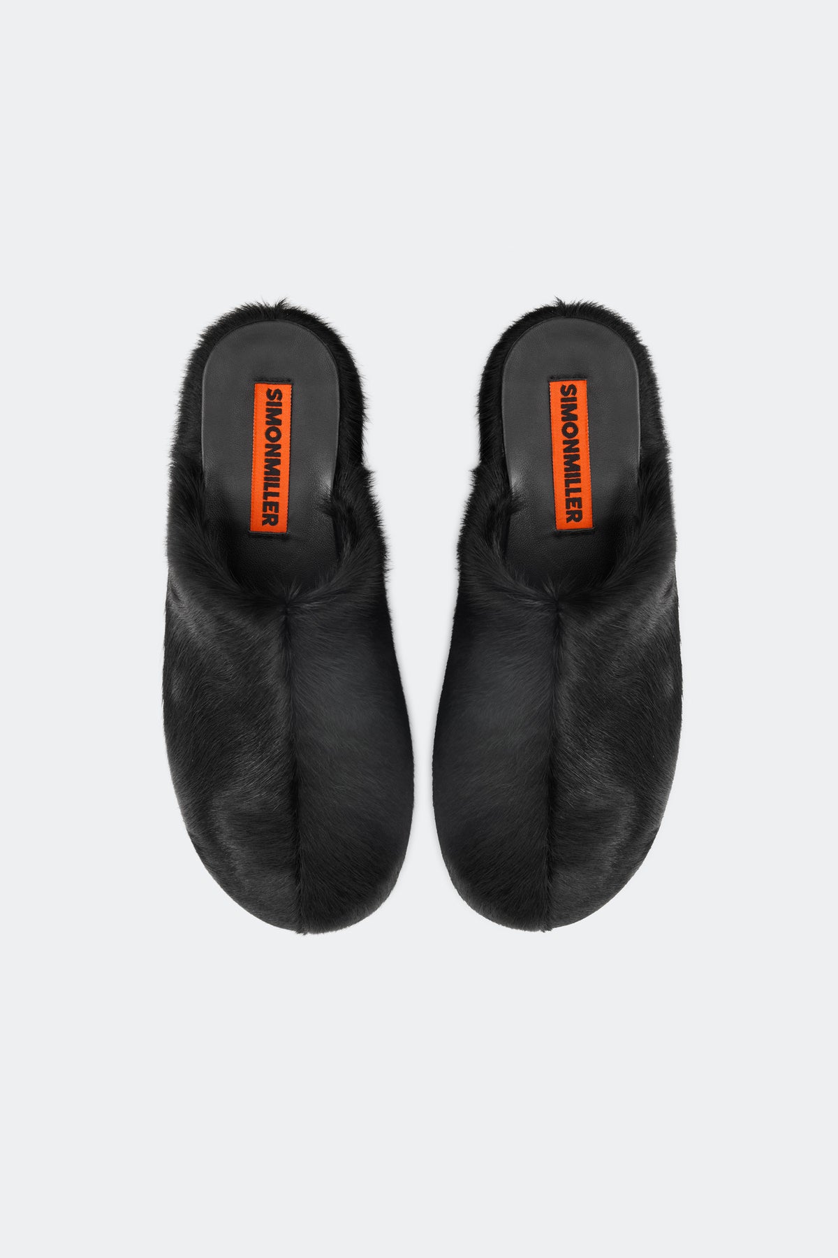 Platform Bubble Clog In Black Pony Hair