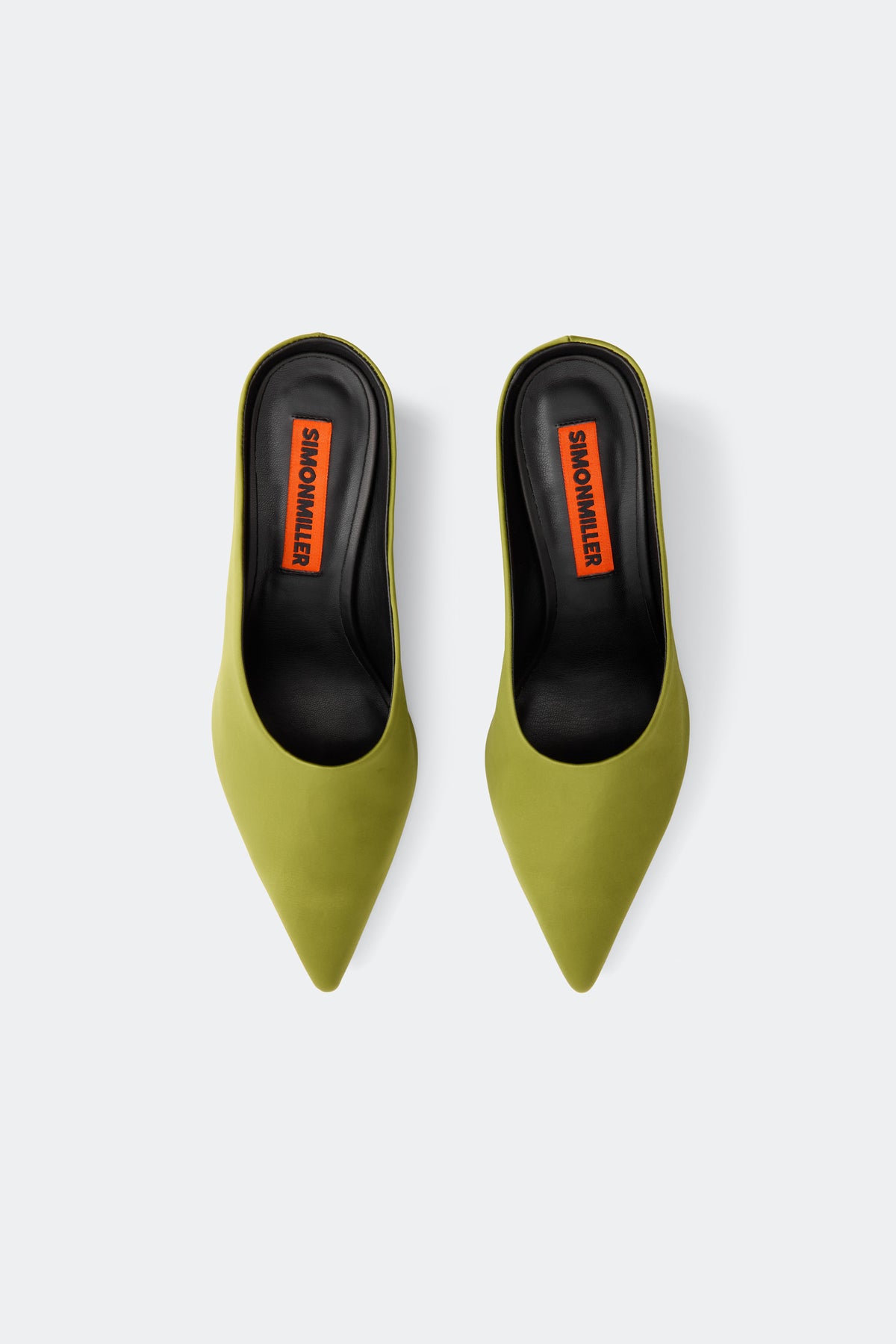Satin Pointed Gala Wedge In Moss