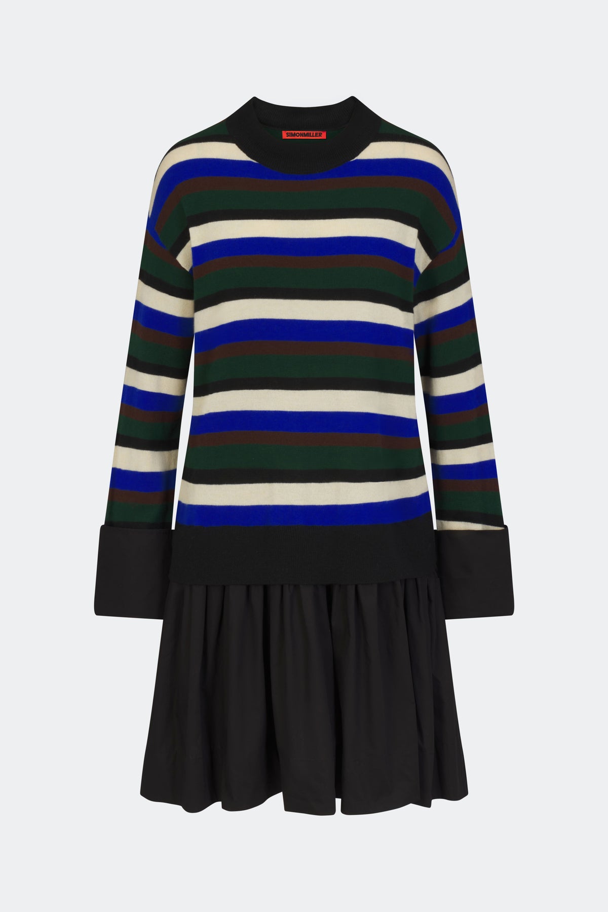 Pip Poplin Combo Dress In Rugby Stripe