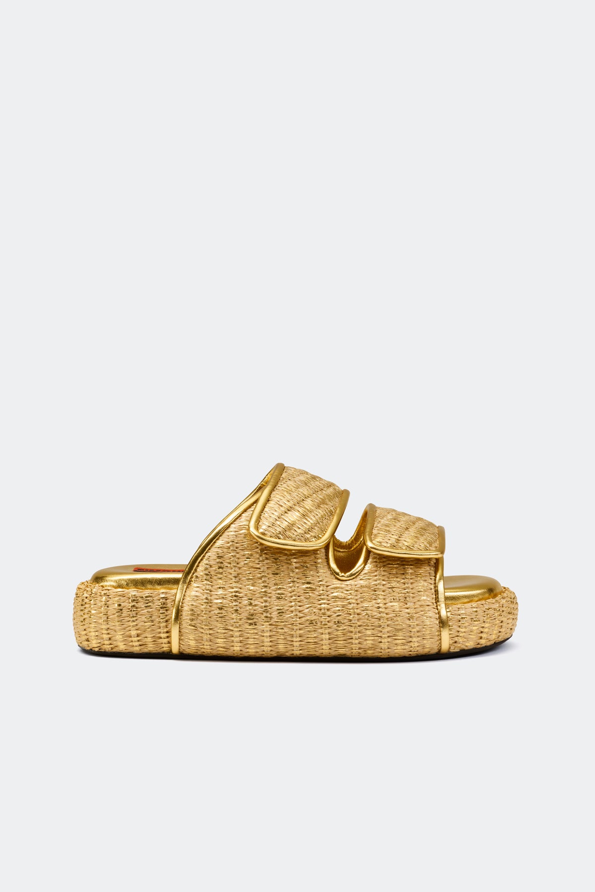 Raffia Cro Slide in GOLD/NATURAL