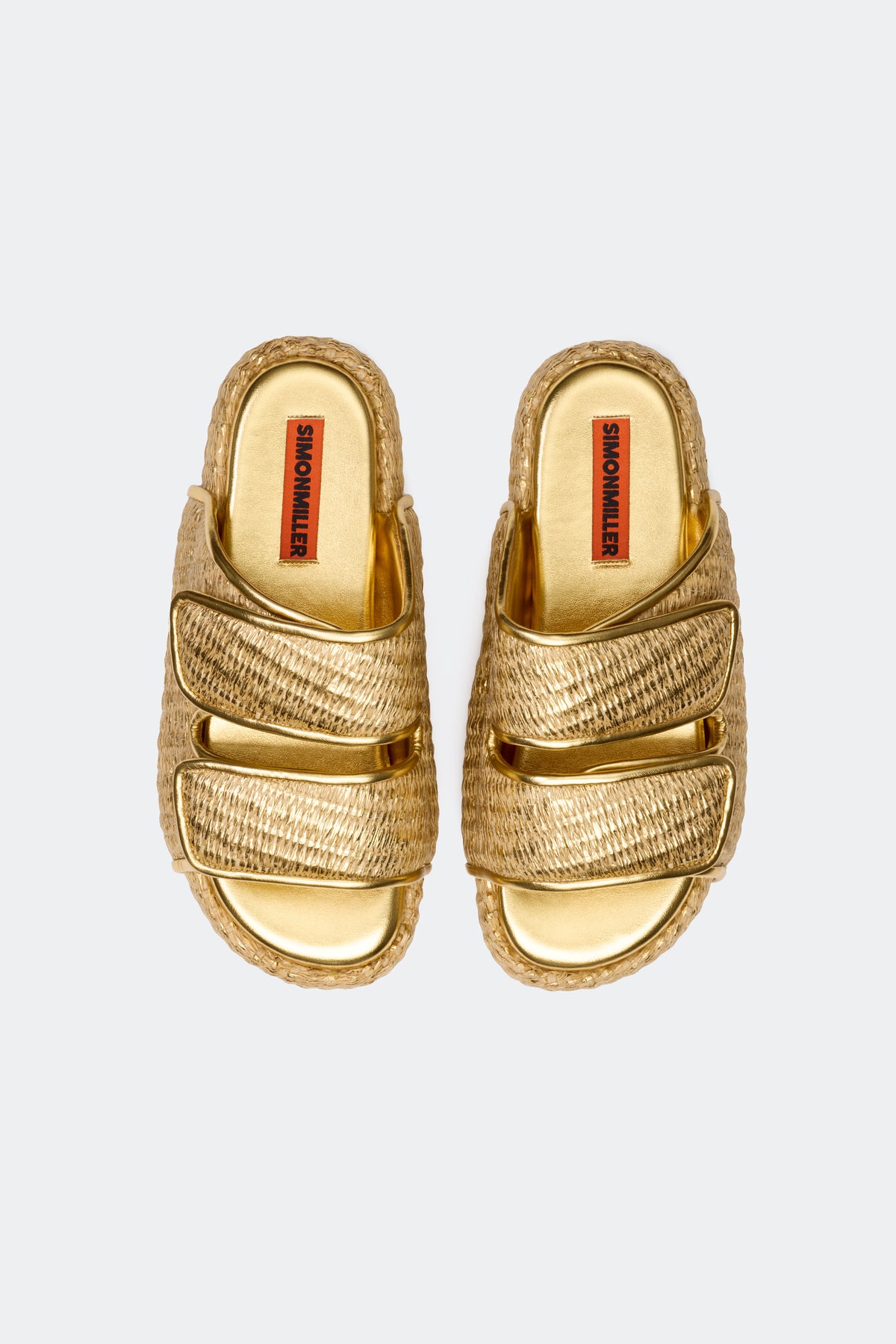 Raffia Cro Slide in GOLD/NATURAL