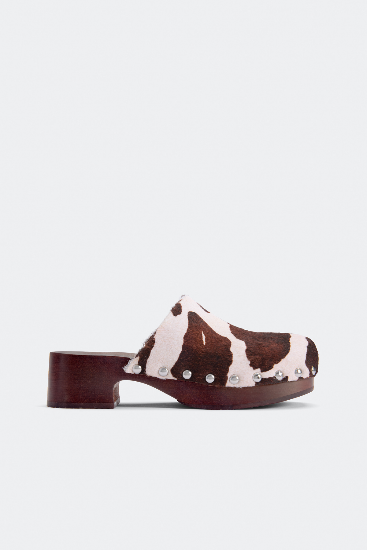 Rio Wood Clog In Cow Print