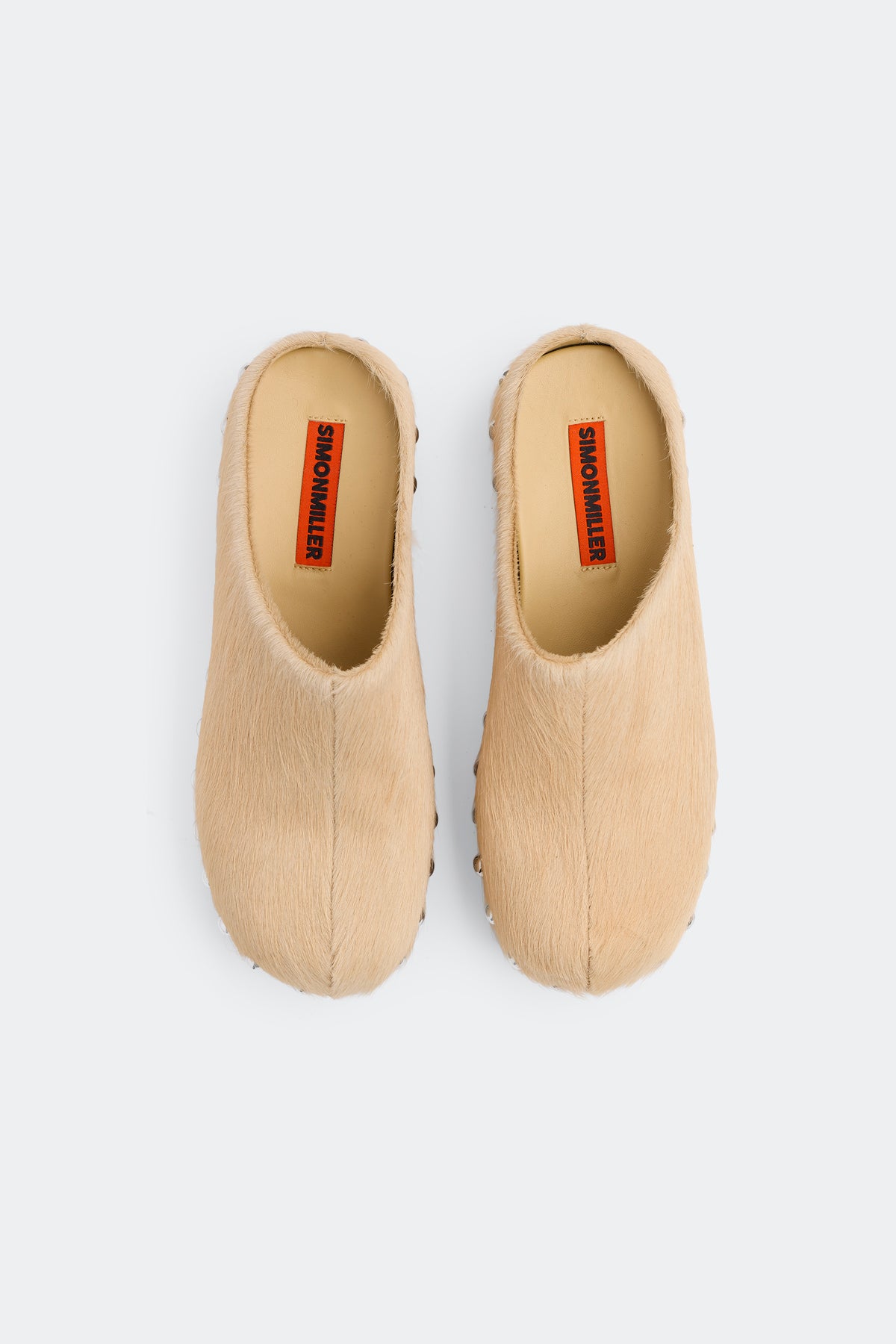 Haircalf Studded Rio Clog In Ecru/Silver