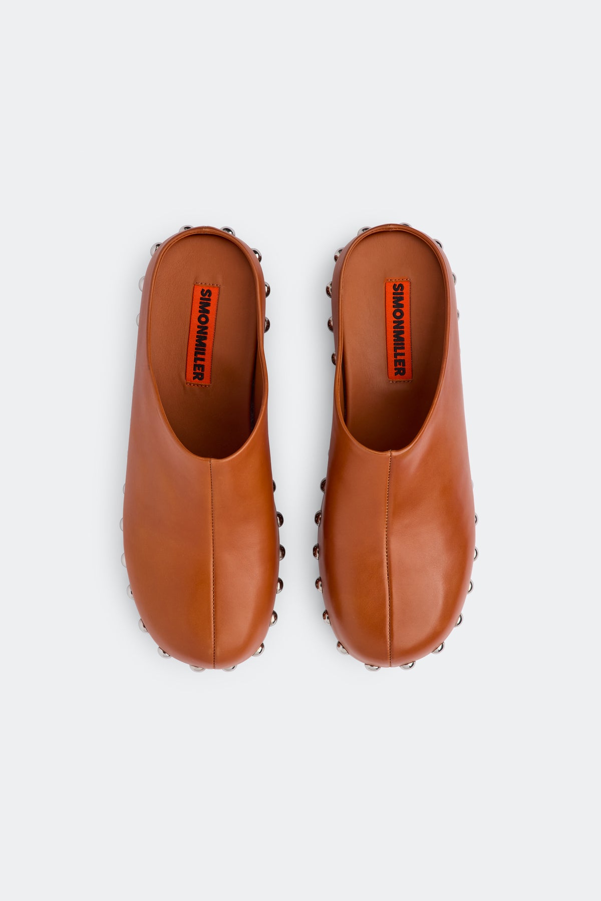 Leather Studded Rio Clog In Sepia/Silver