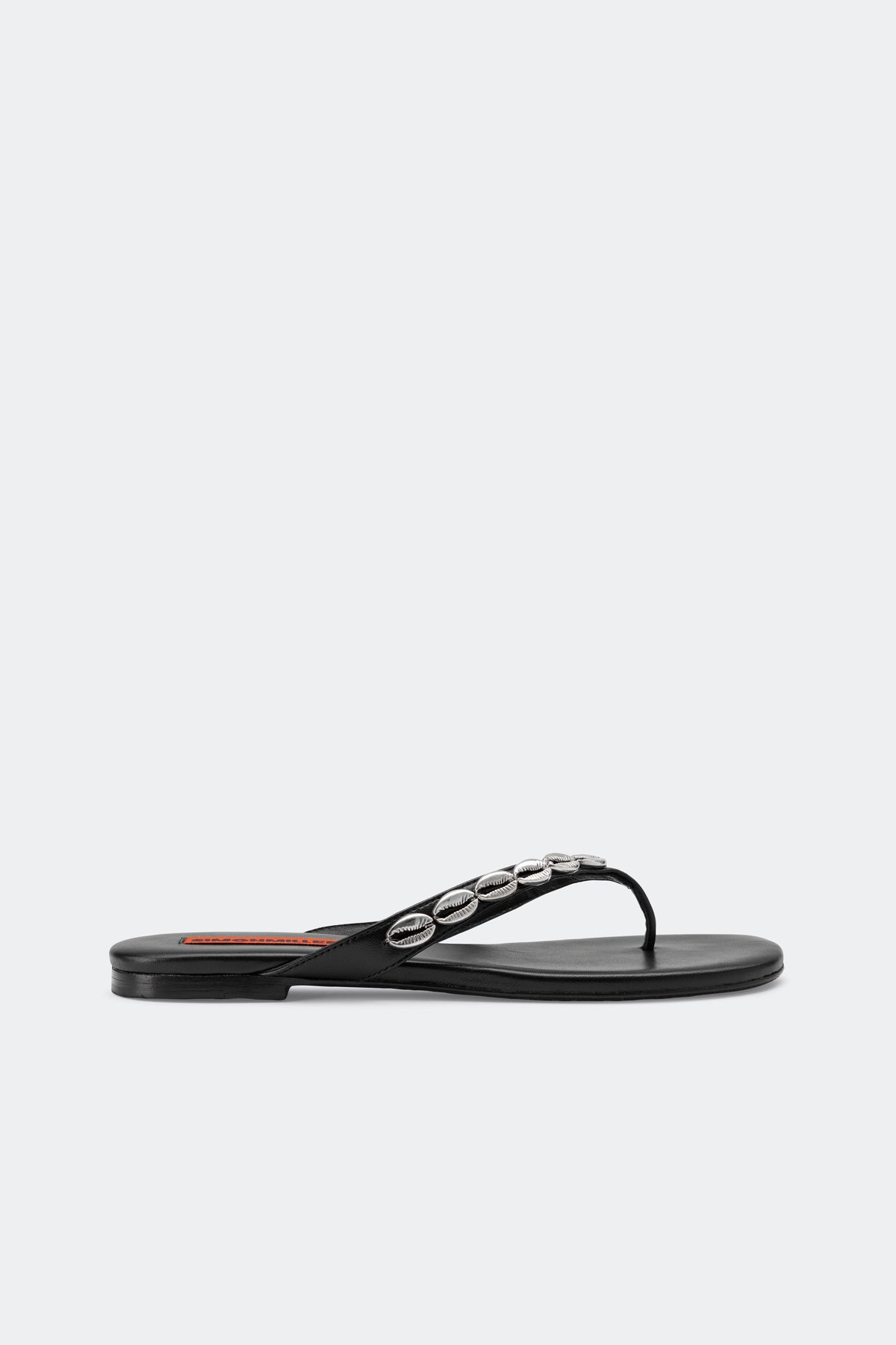 Riviera Thong Sandal in Black/Silver