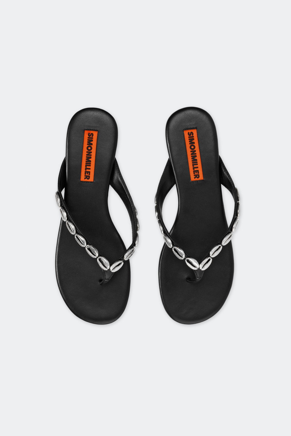 Riviera Thong Sandal in Black/Silver