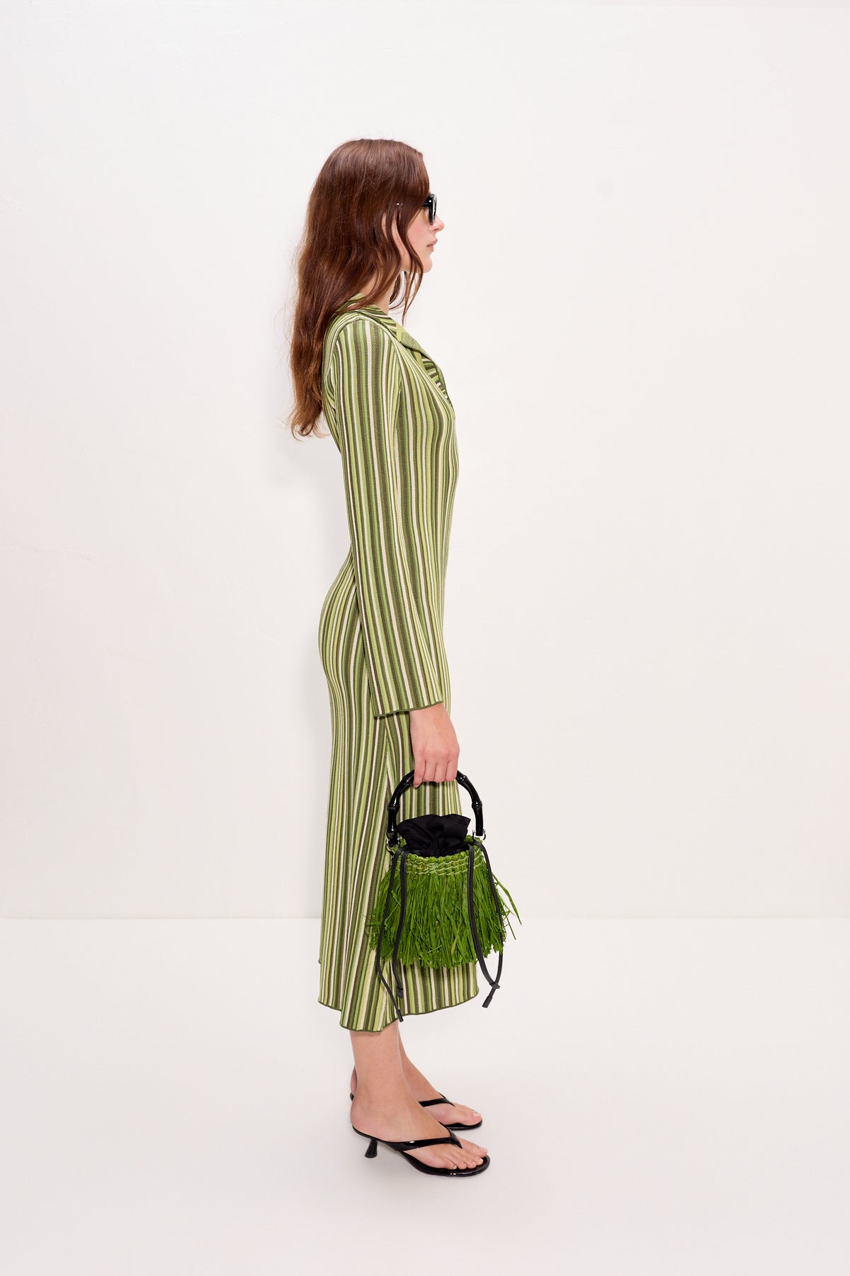 Reade Polo Dress In Landscape Multi Stripe