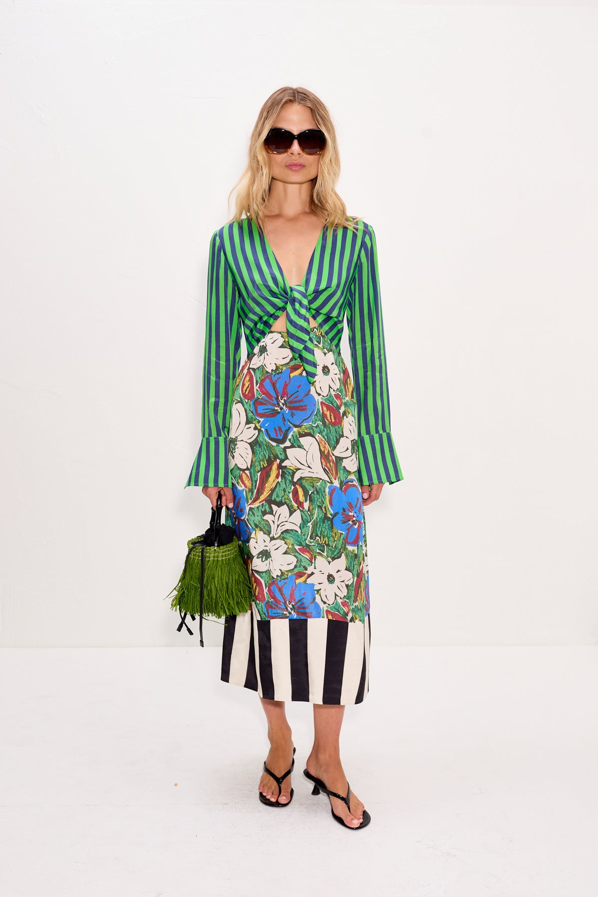 Zelene Maxi Dress In Tropical Floral Print Combo