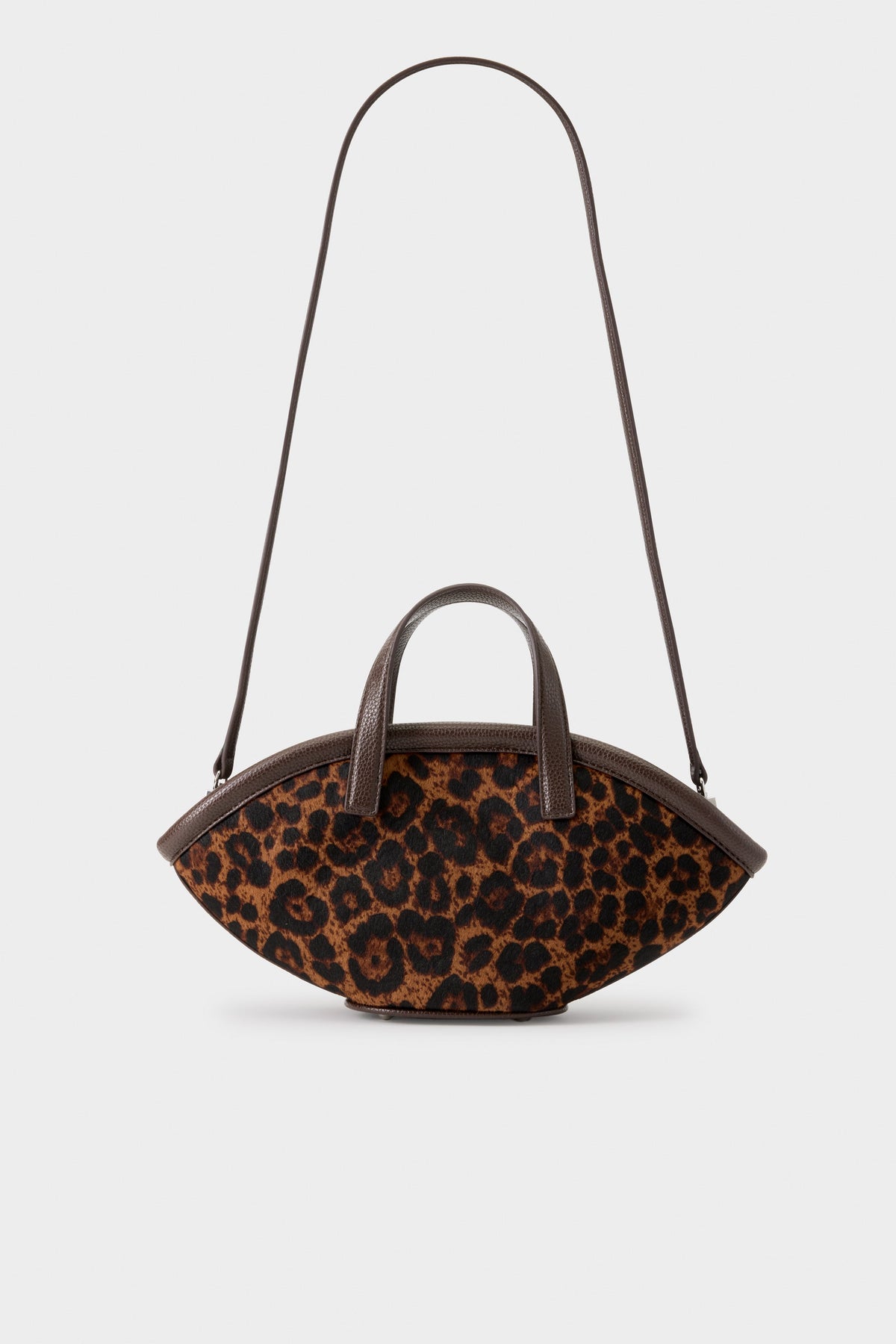 Haircalf Mini Mercado Tote In Choco Brown Leopard