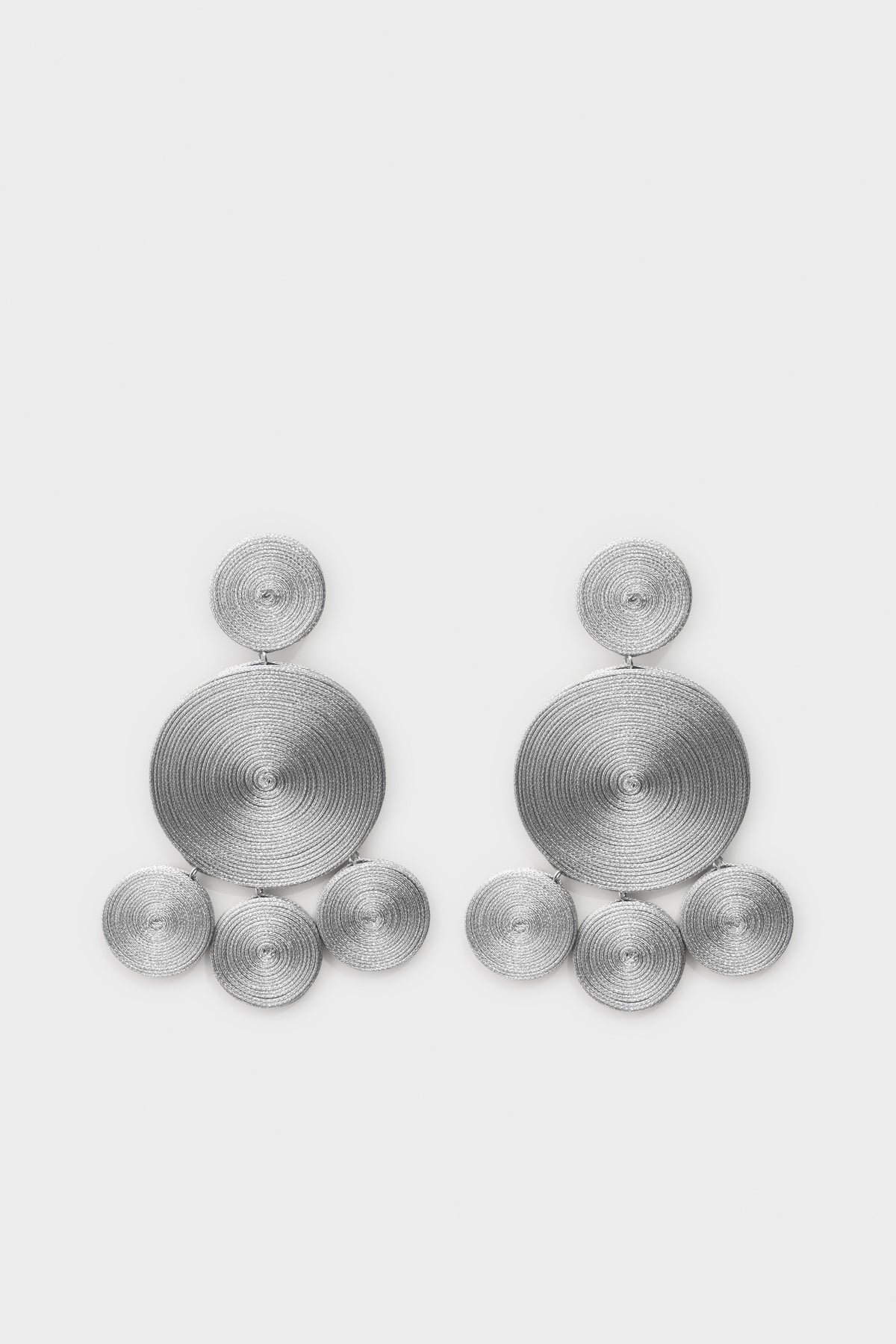 Raffia Deco Earring in Lurex Silver