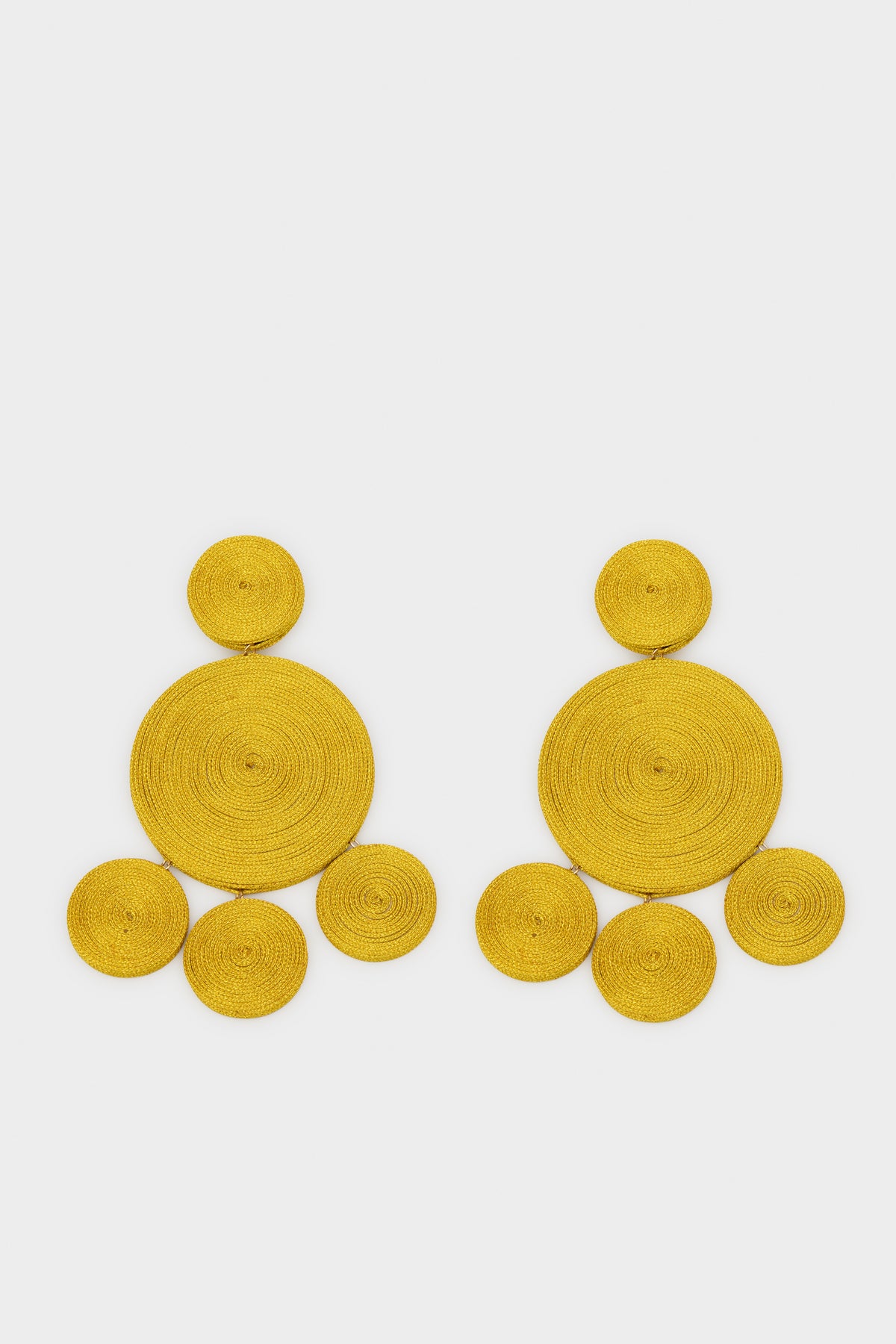 Raffia Deco Earring In Lurex Star Gold