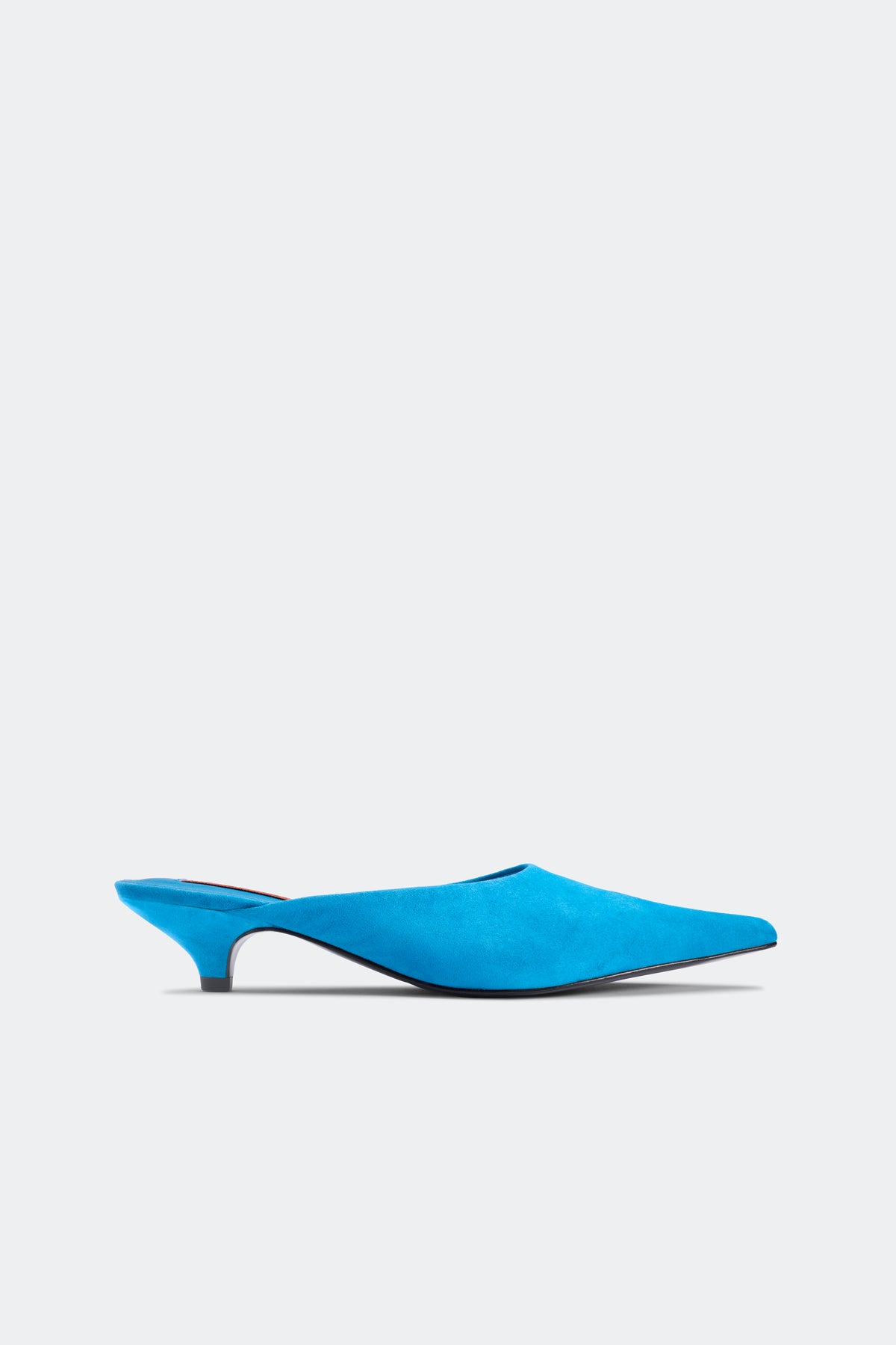 Suede Arrow Mule In Aqua Blue
