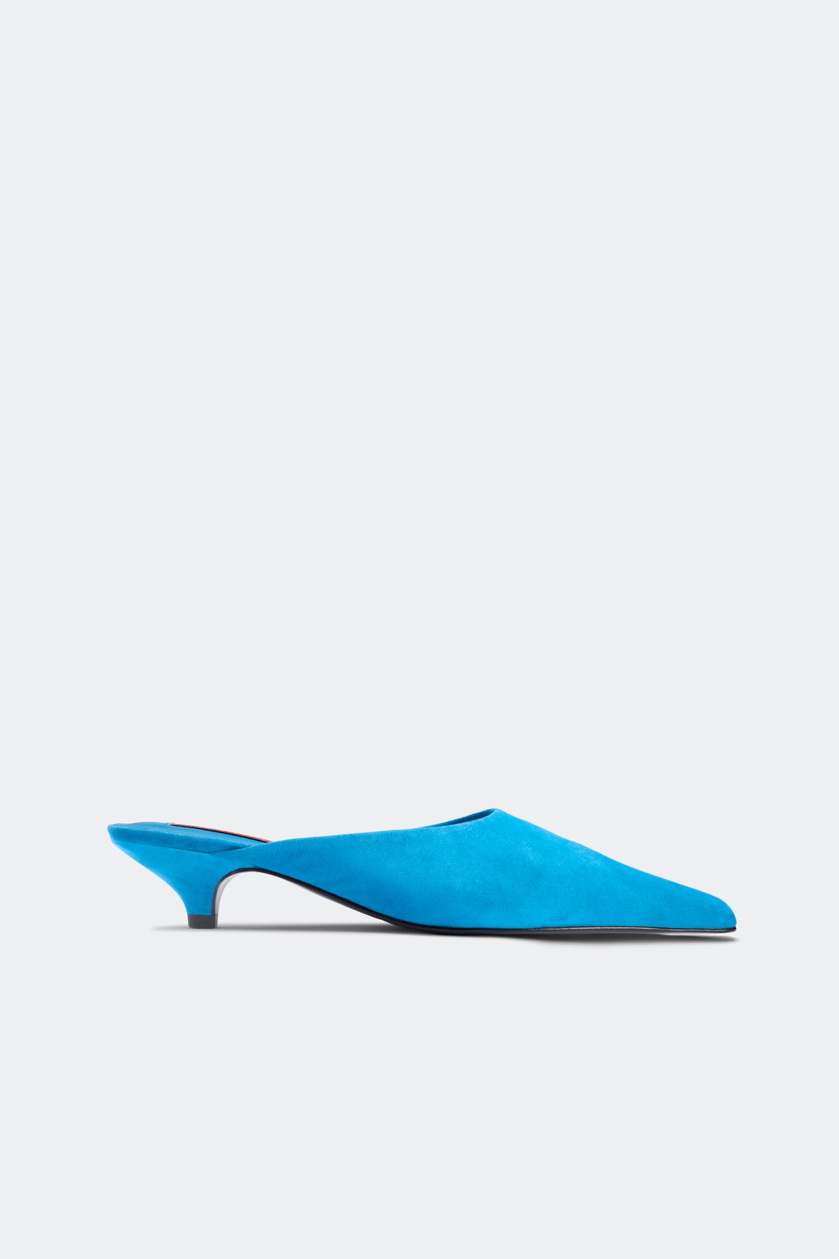 Suede Arrow Mule In Aqua Blue