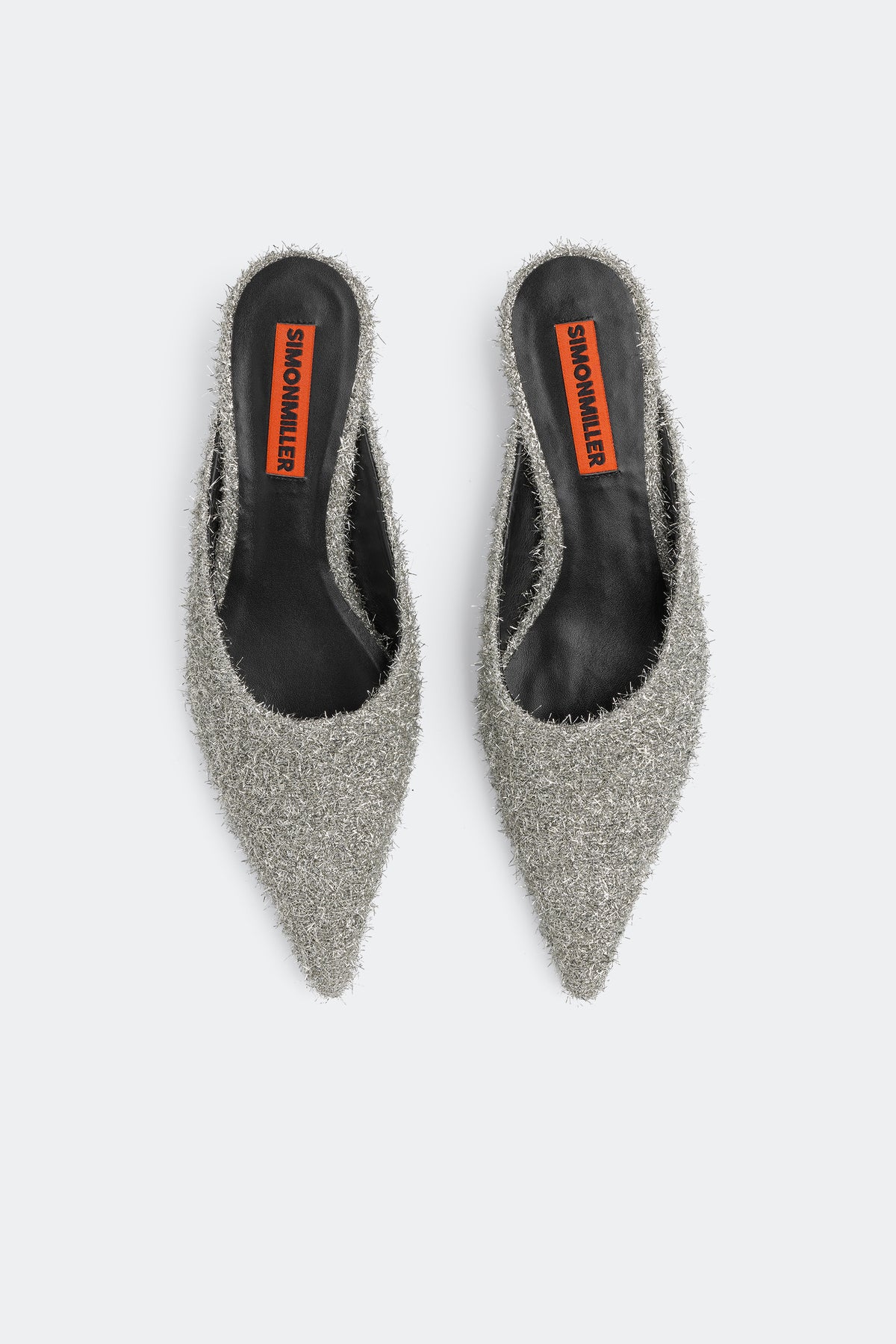 Tinsel Arrow Mule In Silver