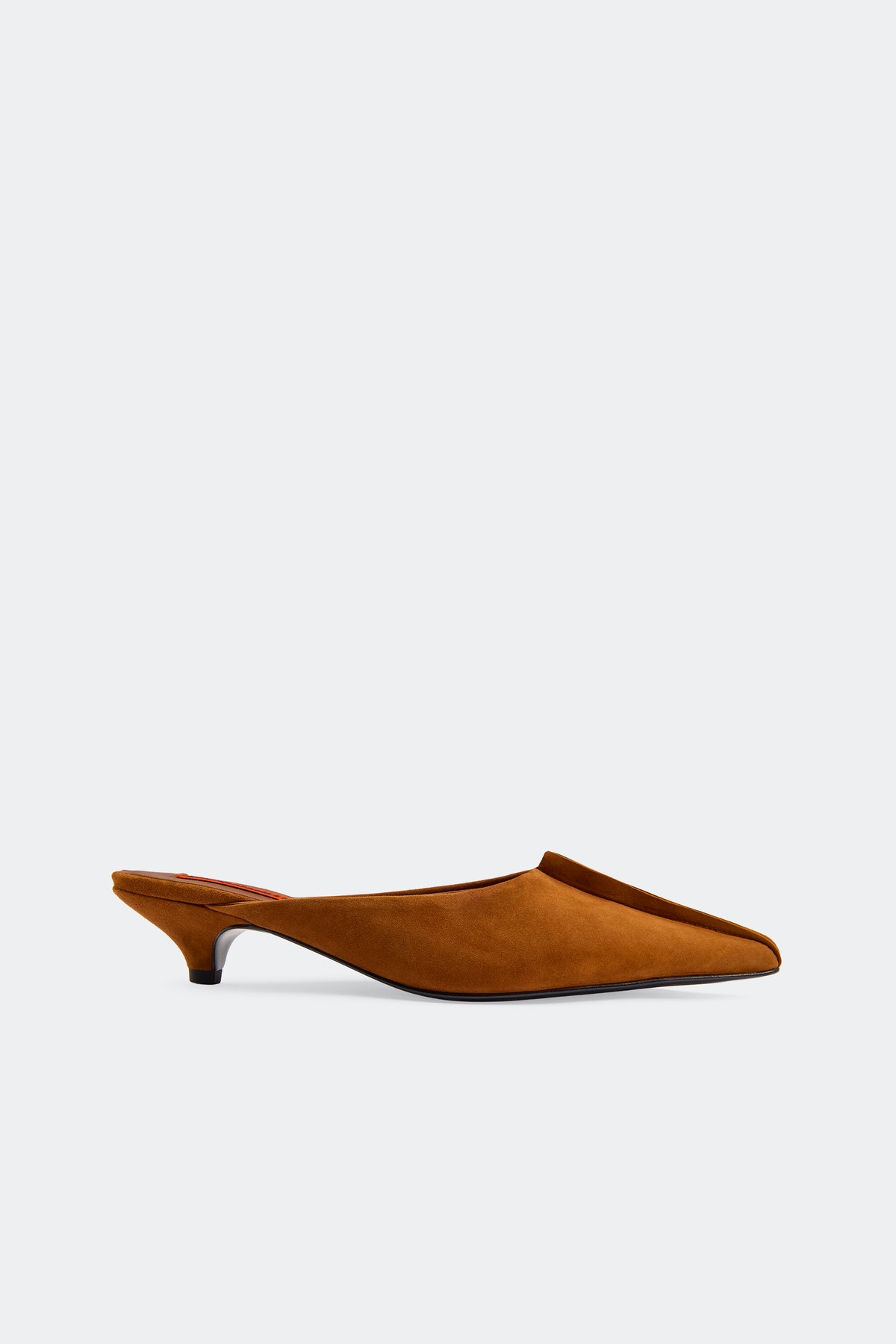 Suede Arrow Mule In Sepia Brown