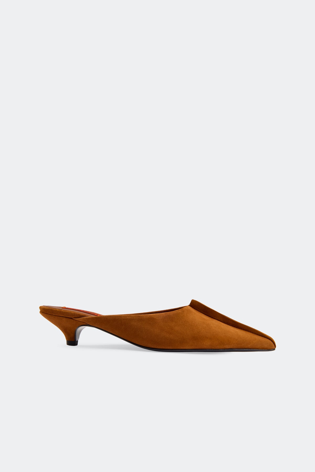 Suede Arrow Mule In Sepia Brown