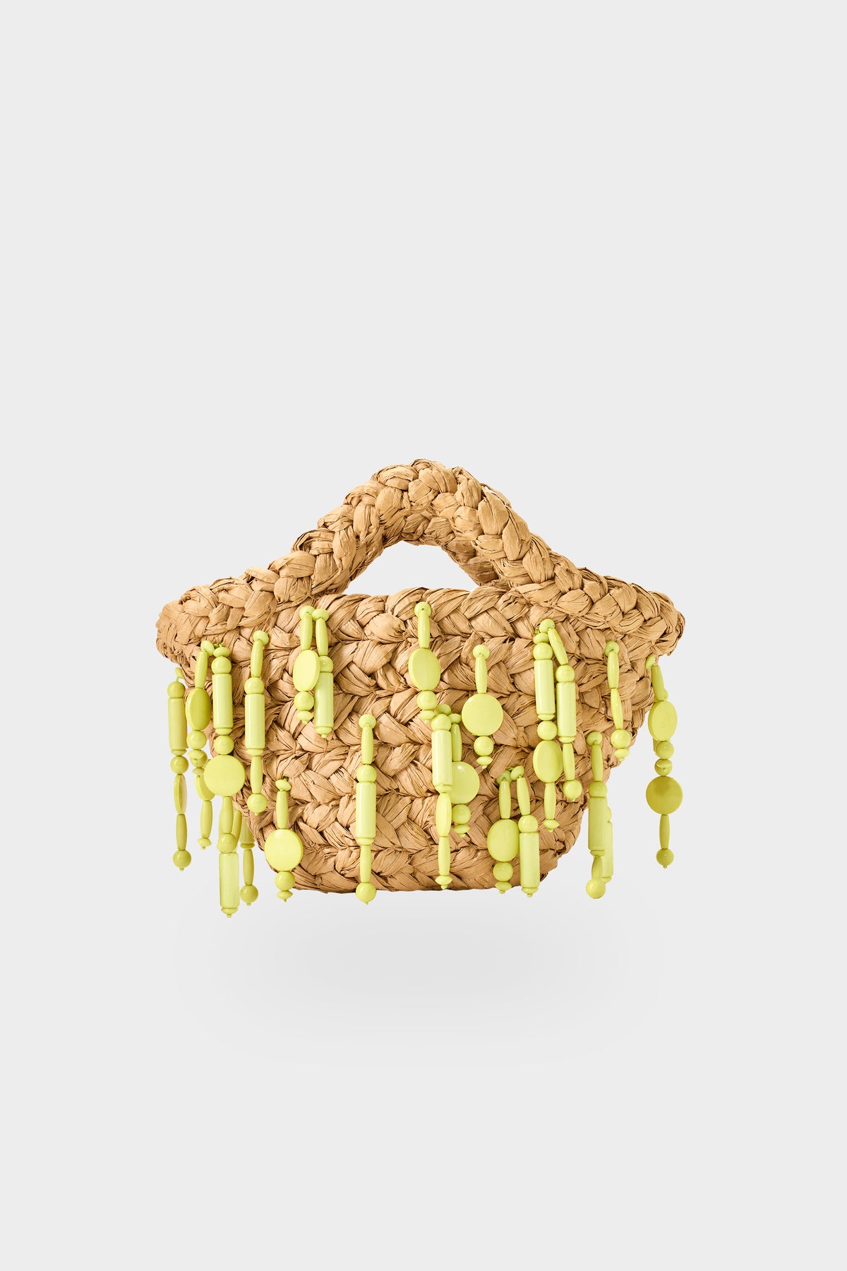 Beaded Shelly Bag in Natural/Lime