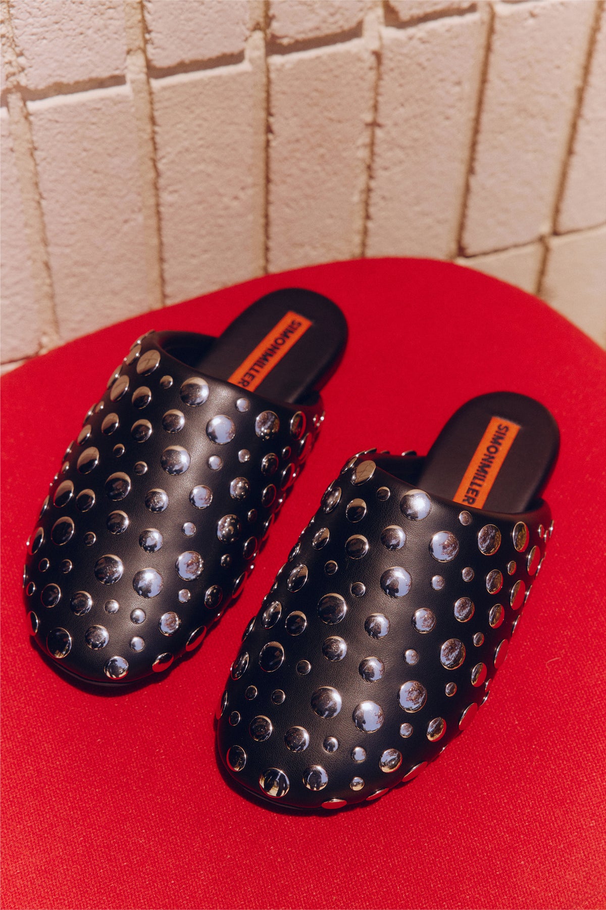 Studded Bubble Slipper in Black/Silver