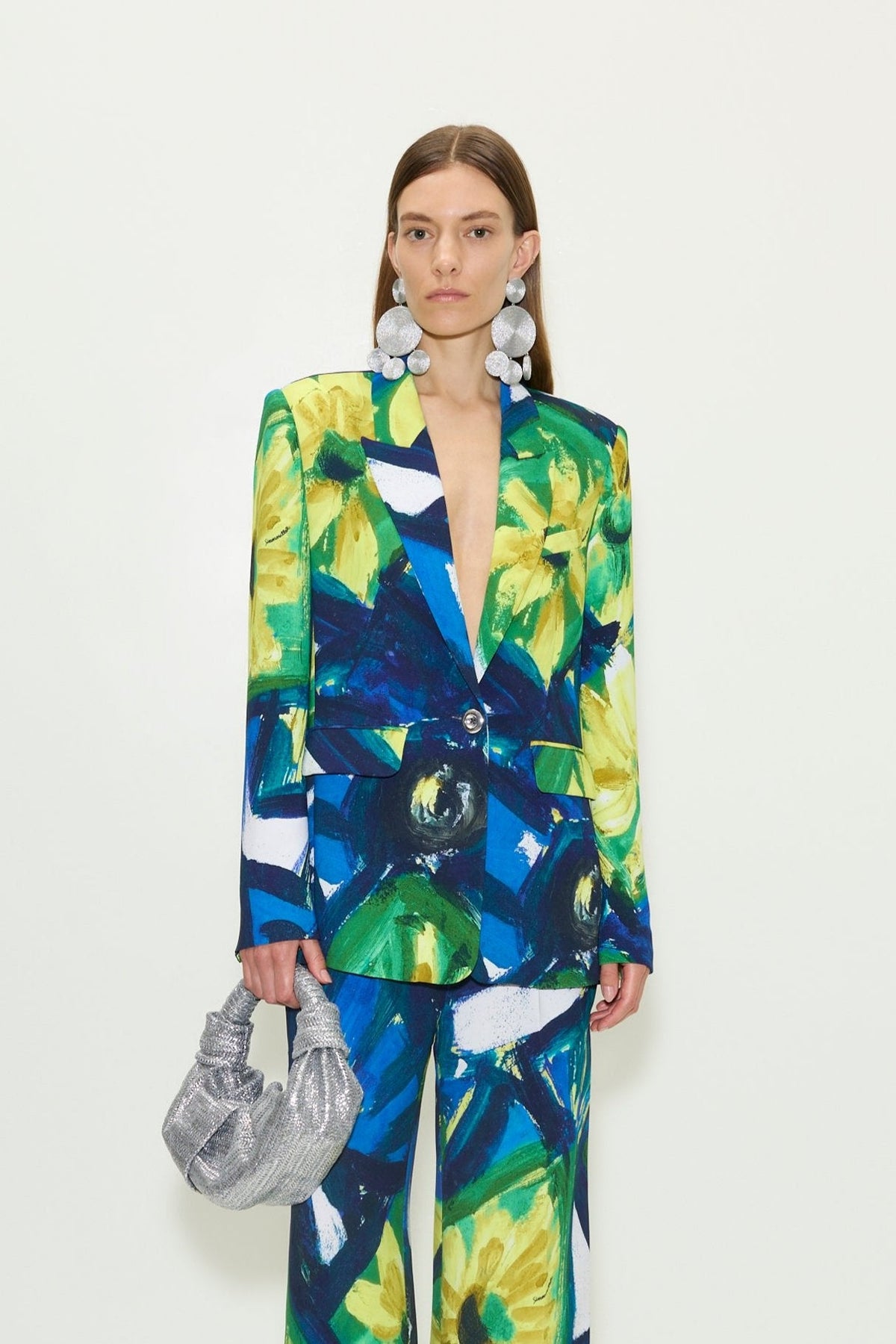Lennox Crepe Jacket in Large Abstract Floral