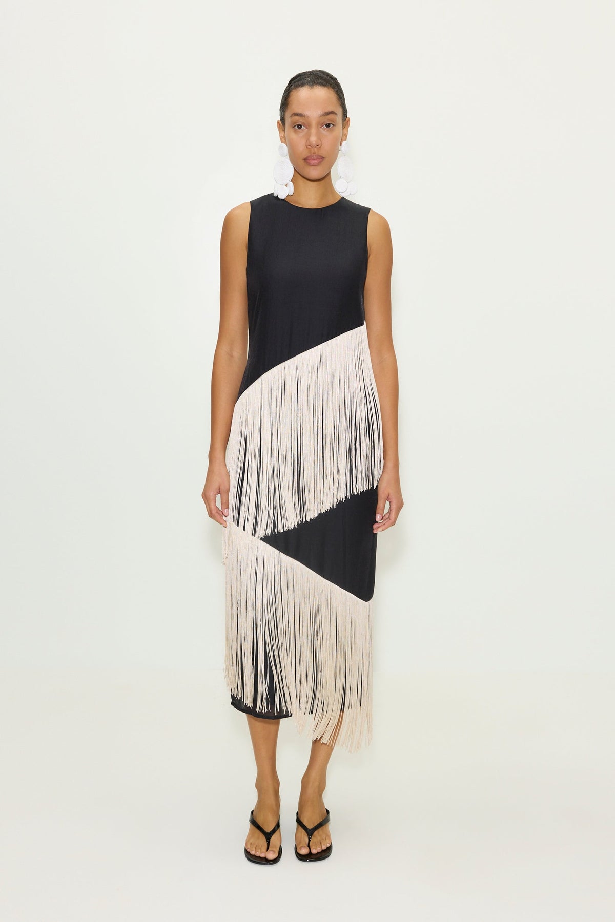 Copacabana Fringe Dress in Black