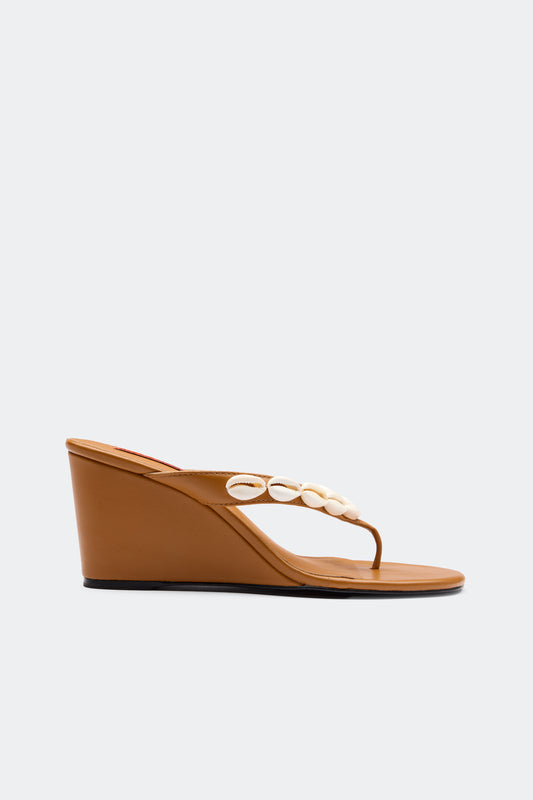 Soleil Wedge in Natural/Caramel