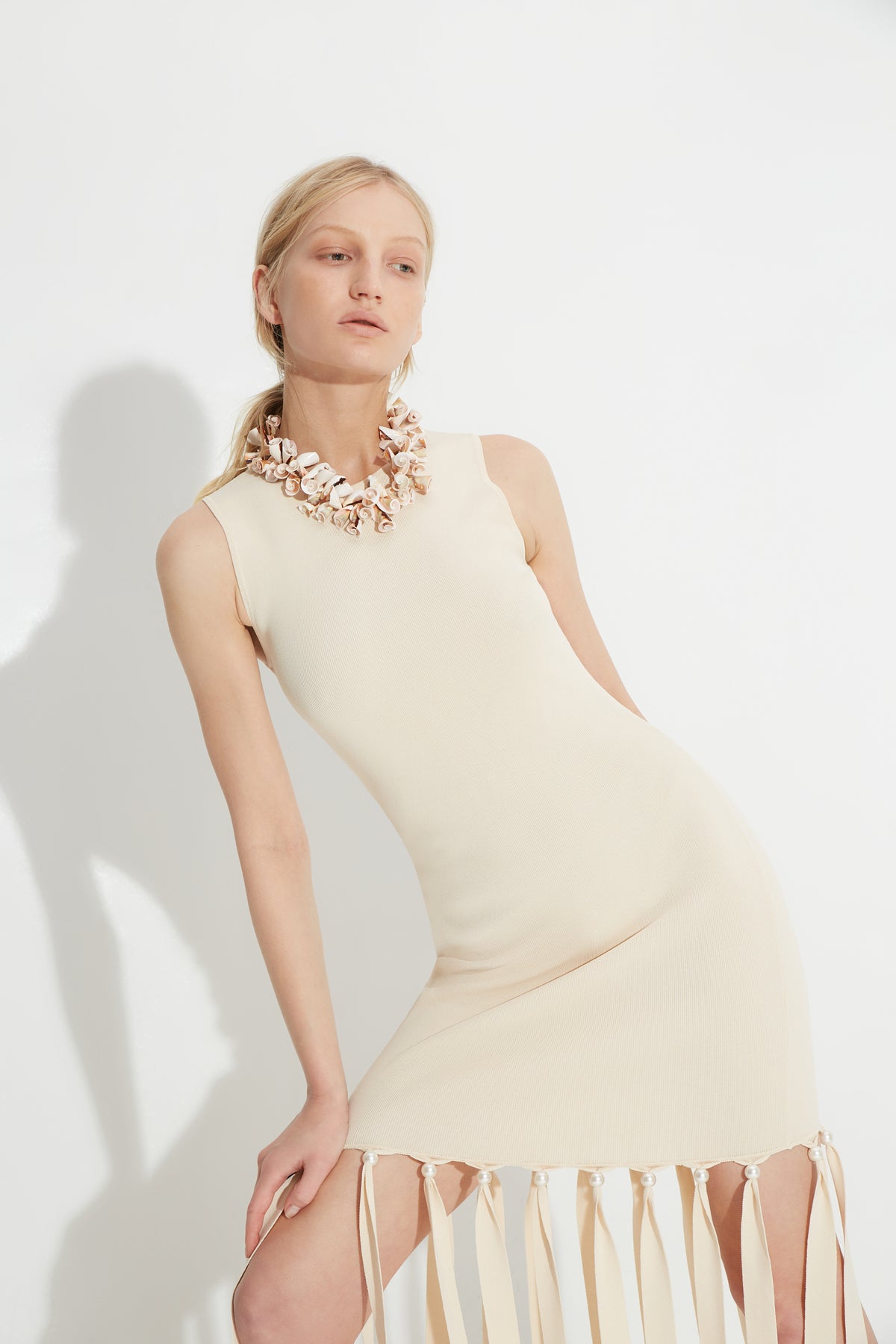 Knits By Eclisse Sleeveless Dress in Ivory
