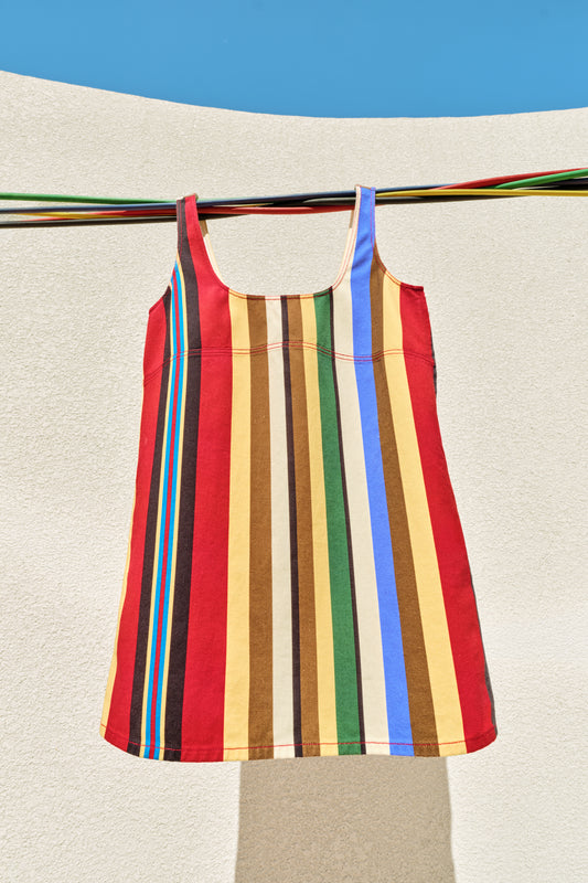 Sahara Denim Dress In Primary Stripe