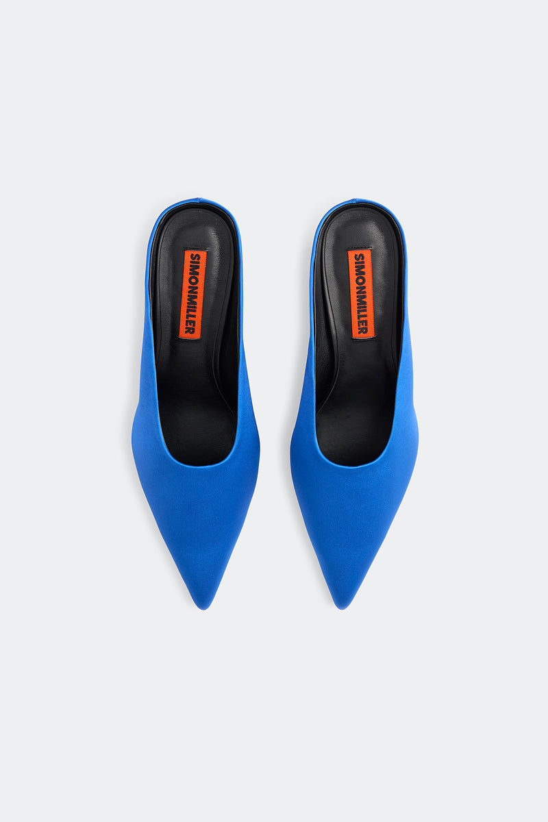 Satin Pointed Gala Wedge In Blue
