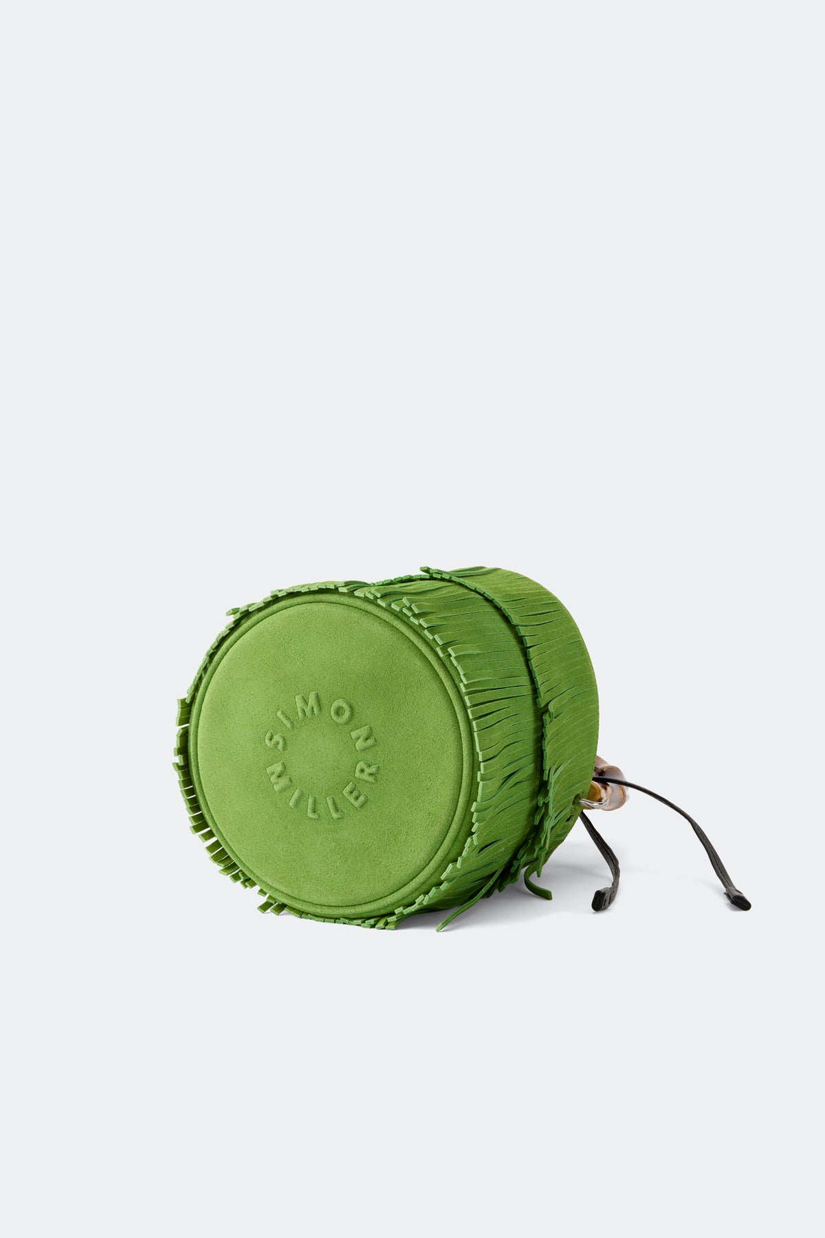 Tiki Fringe Suede Bag In Moss Green