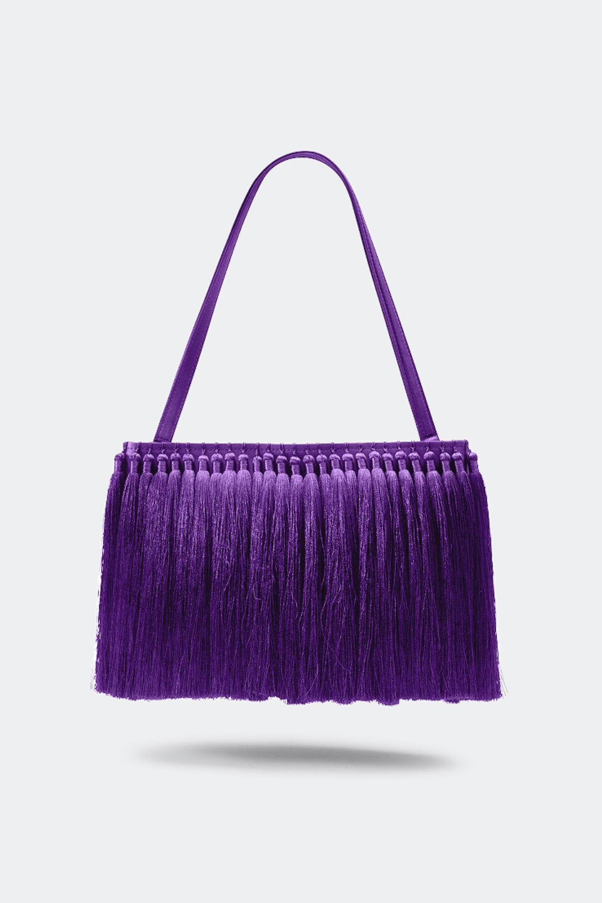Tassel Boxy Clutch In Bright Violet