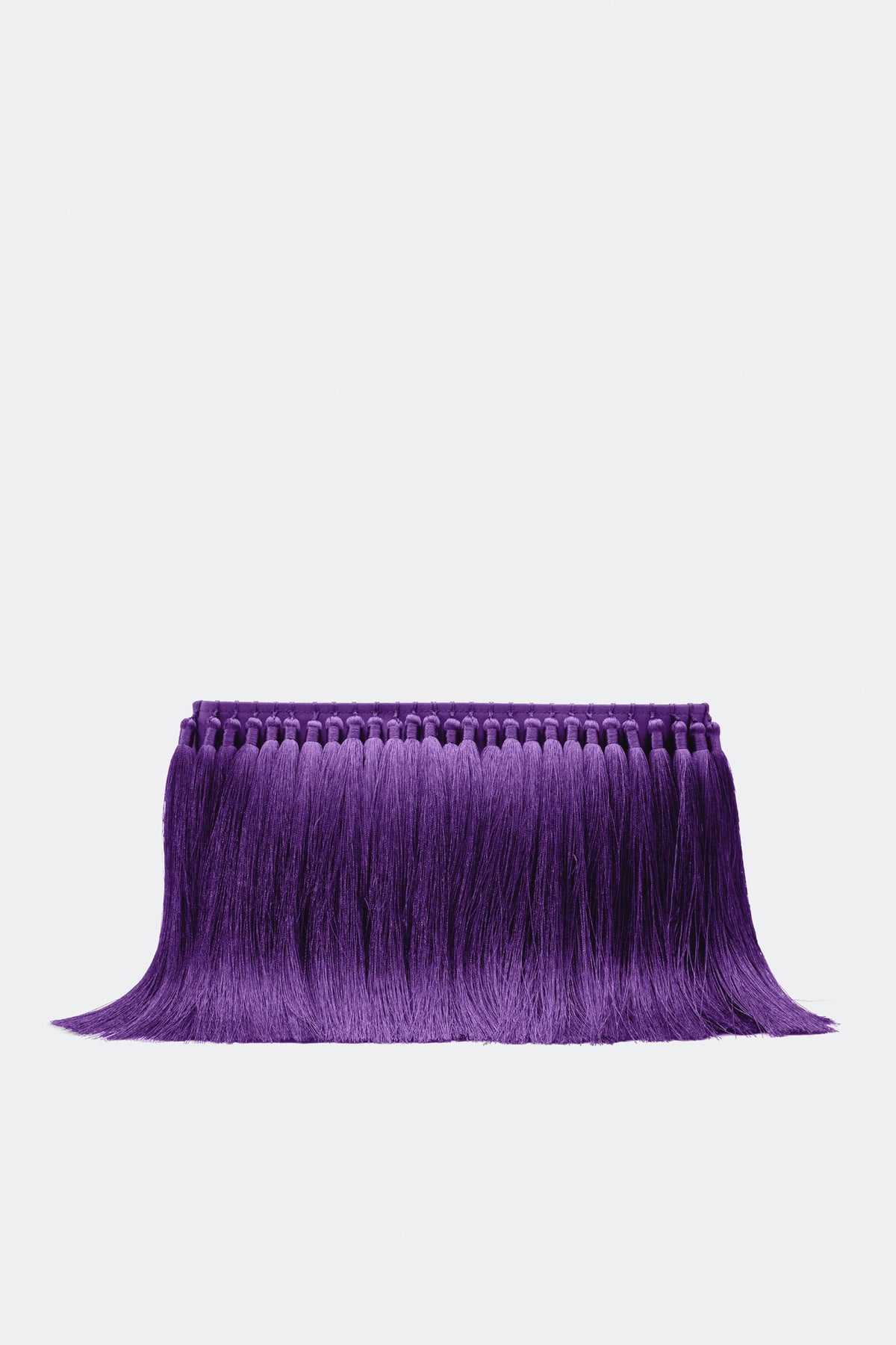 Tassel Boxy Clutch In Bright Violet