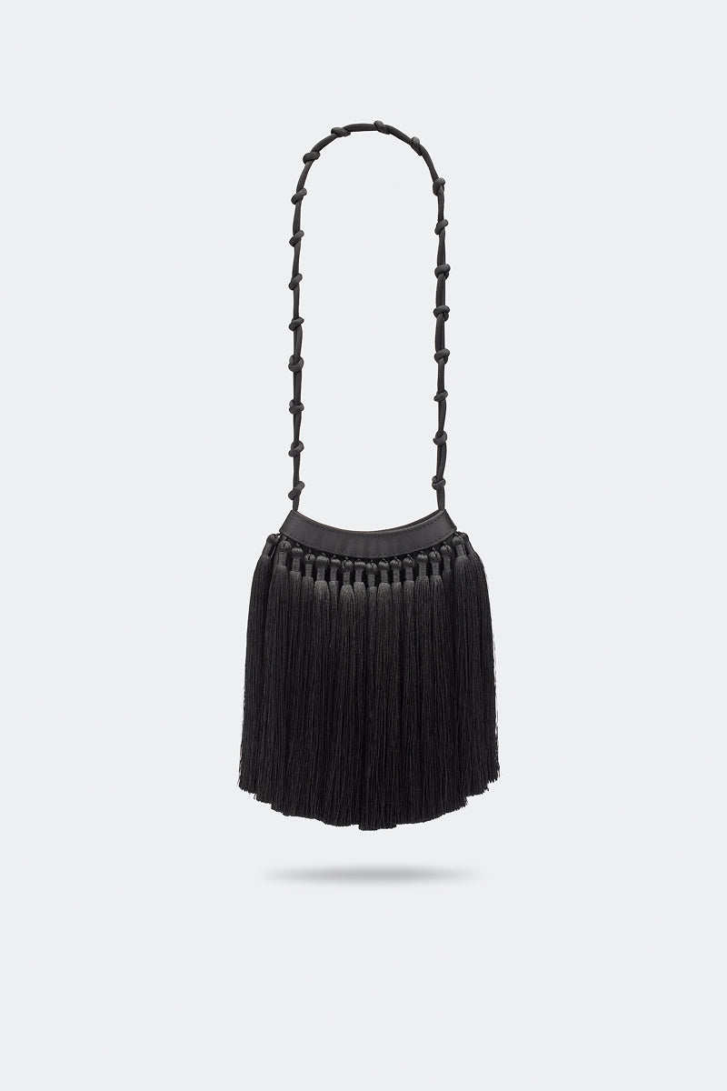Tassel Knotty Bag In Black
