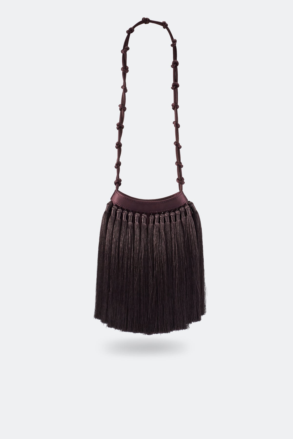 Tassel Knotty Bag In Dark Plum