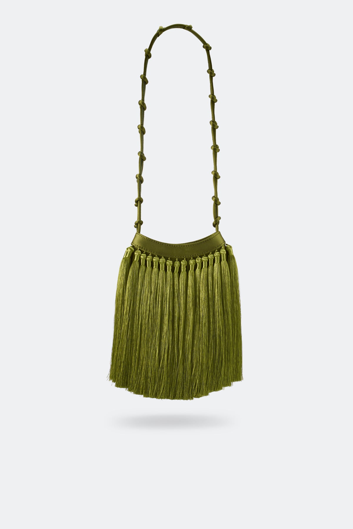 Tassel Knotty Bag In Moss Green
