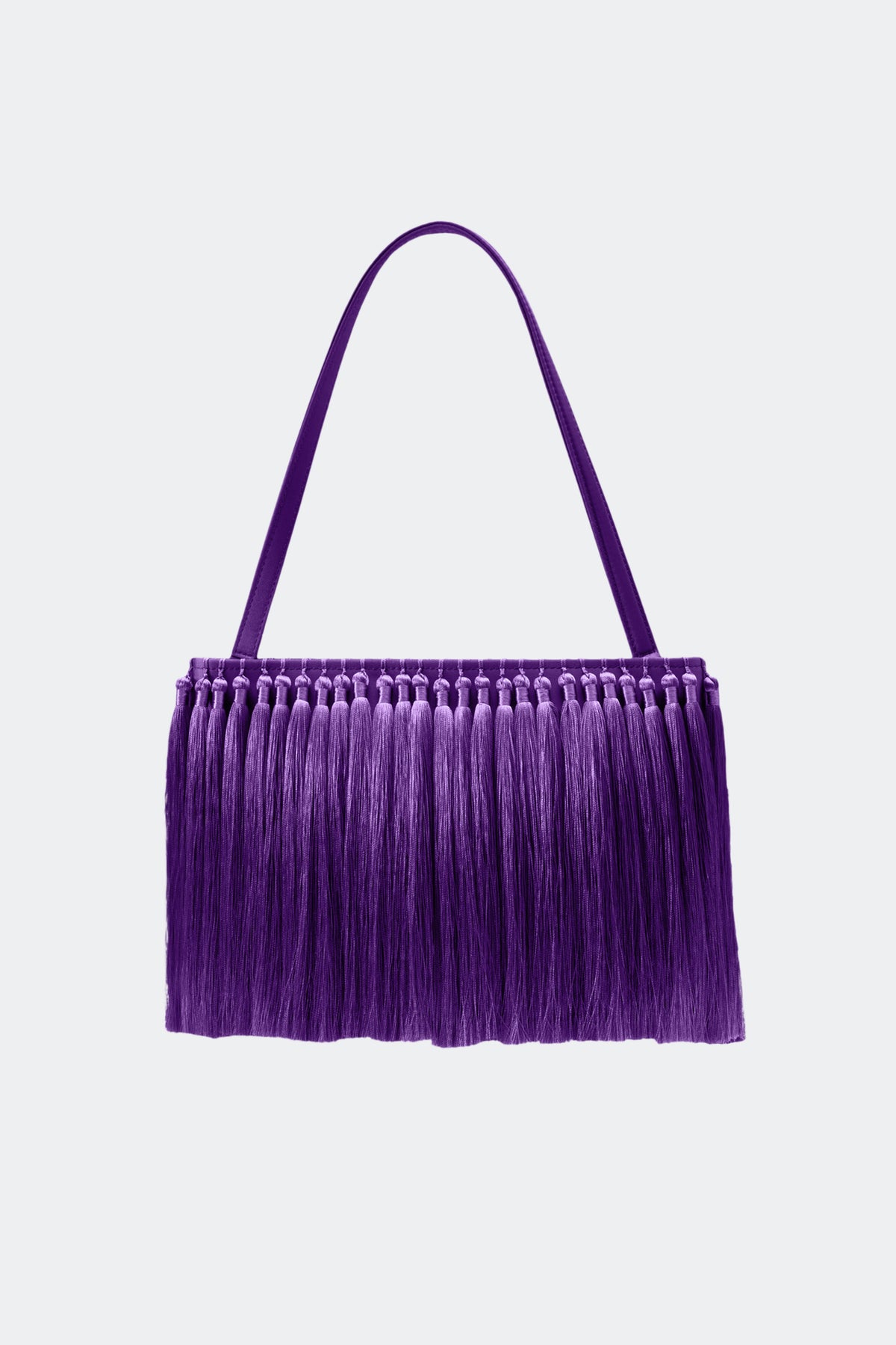 Tassel Boxy Clutch In Bright Violet