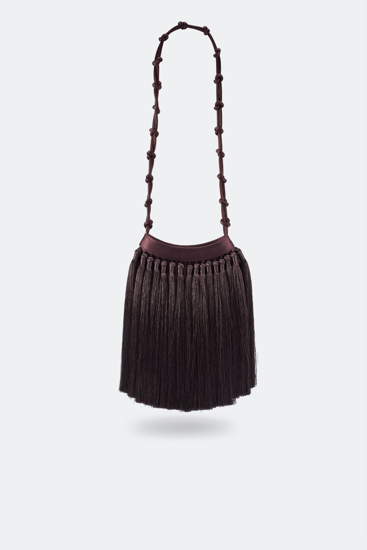 Tassel Knotty Bag In Dark Plum