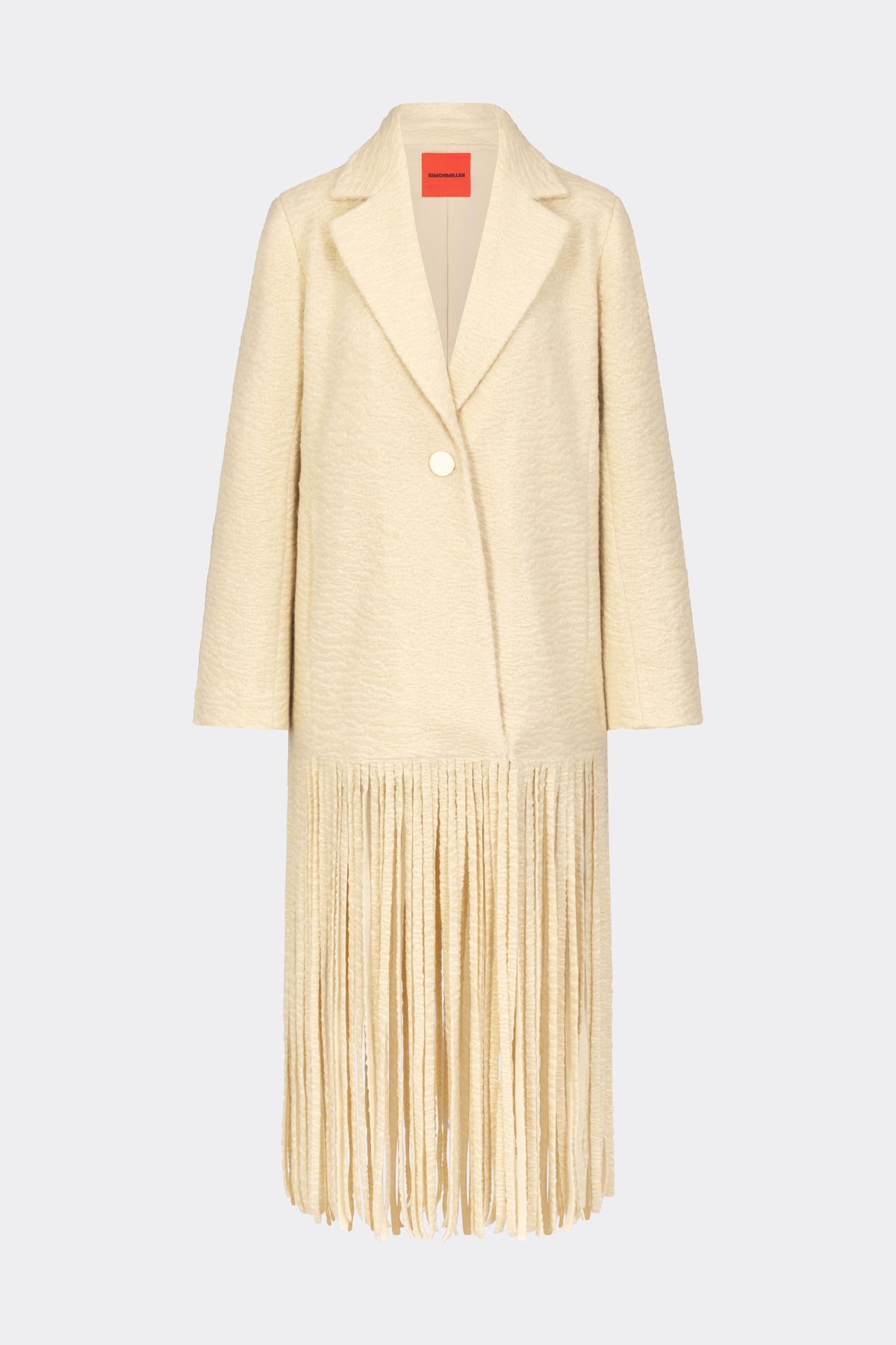Vero Fringe Coat In Ivory