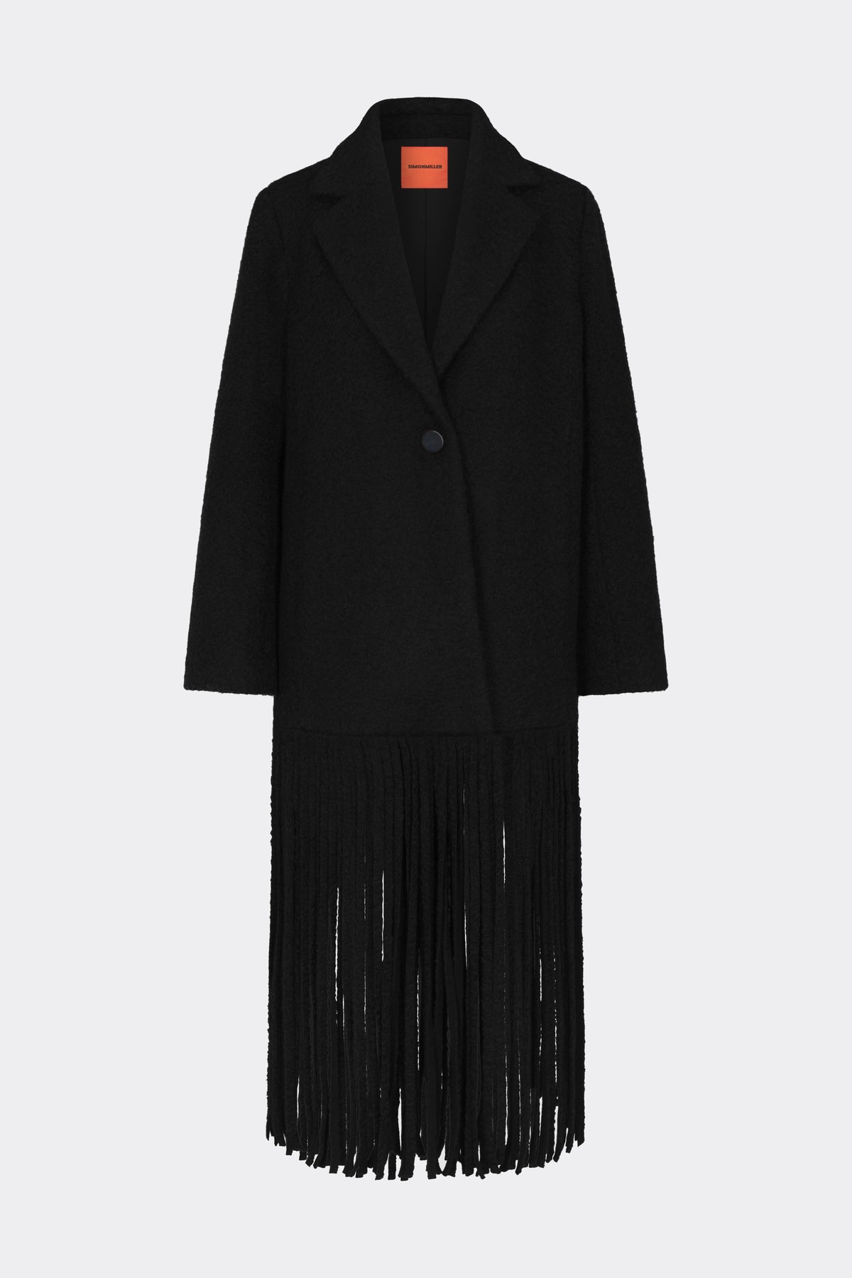 Vero Fringe Coat In Black