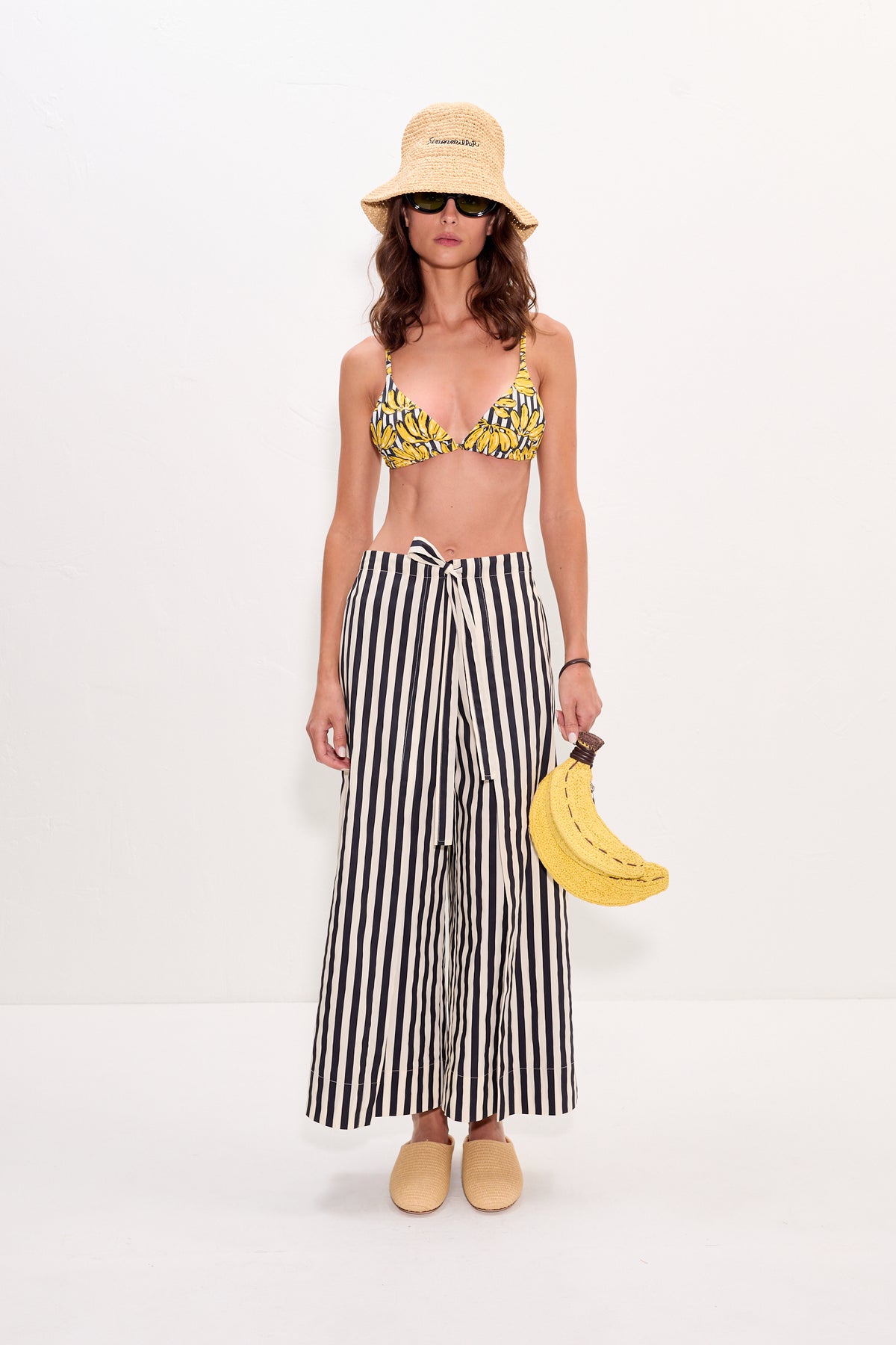 Lima Poplin Pant in Black/White Stripe