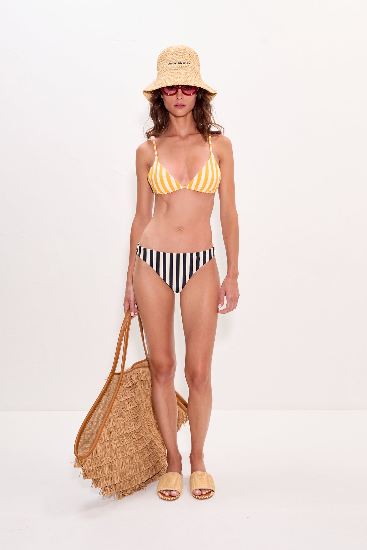 Bwai Bikini Top In Sungold/Ecru Stripe
